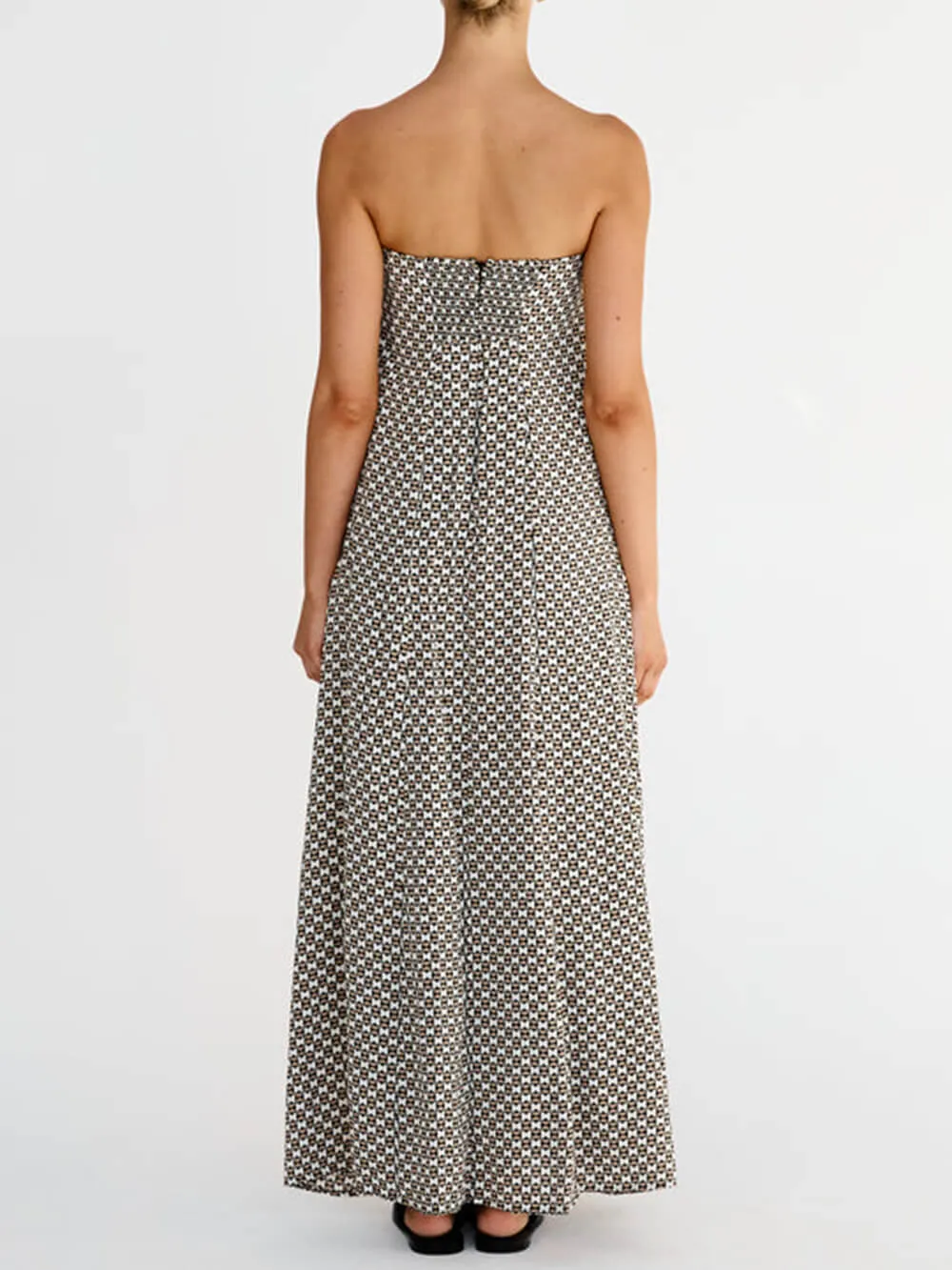 Diamond Print Stylish Bohemian Maxi Dress