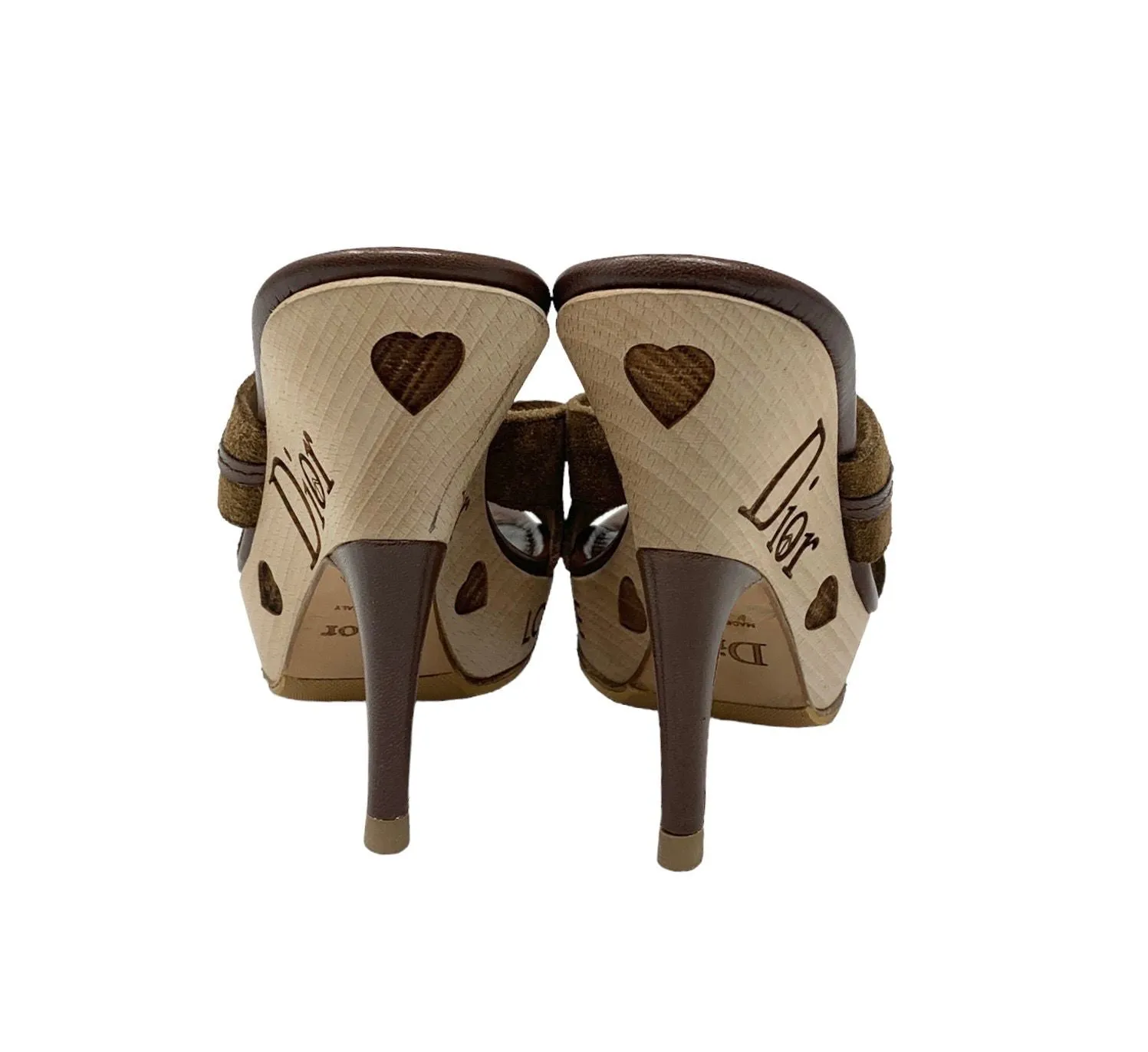 Dior Brown Peace Logo Heels
