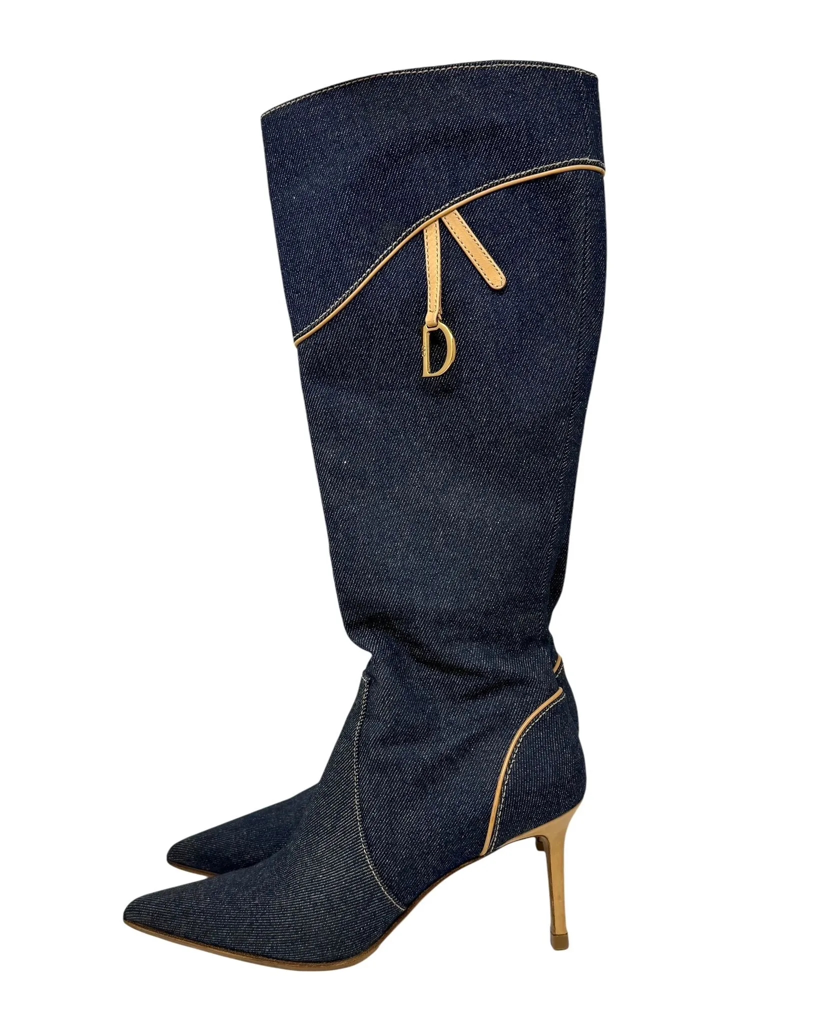 Dior Denim Logo Boots