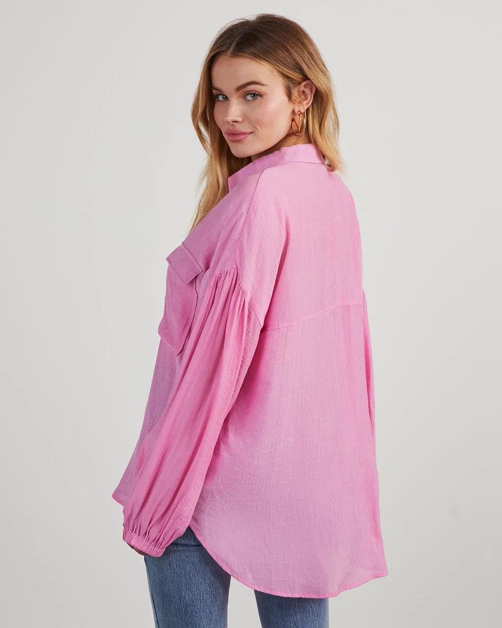 Elowen Balloon Sleeve Button Down Top