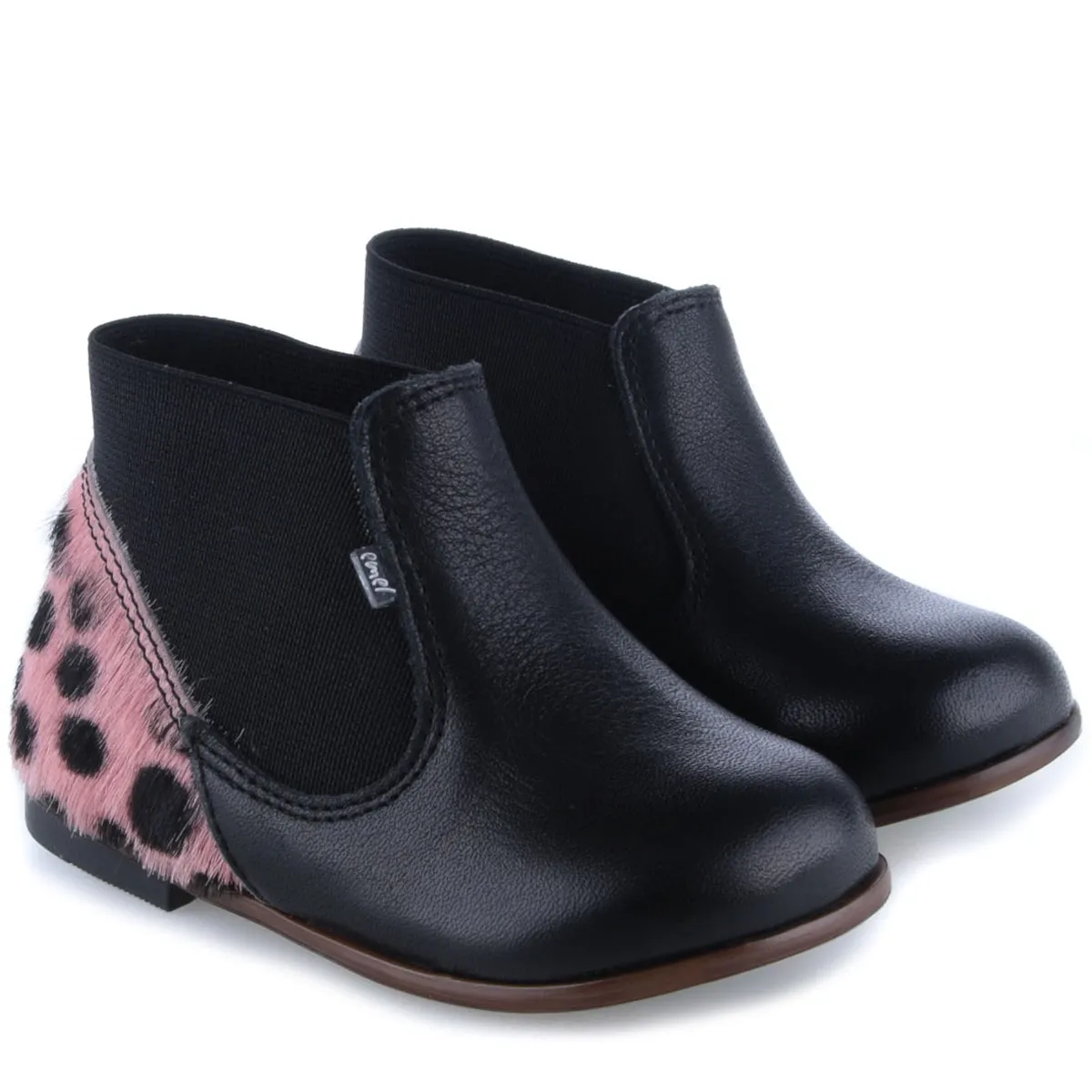 Emel Black & Pink Chelsea Bootie