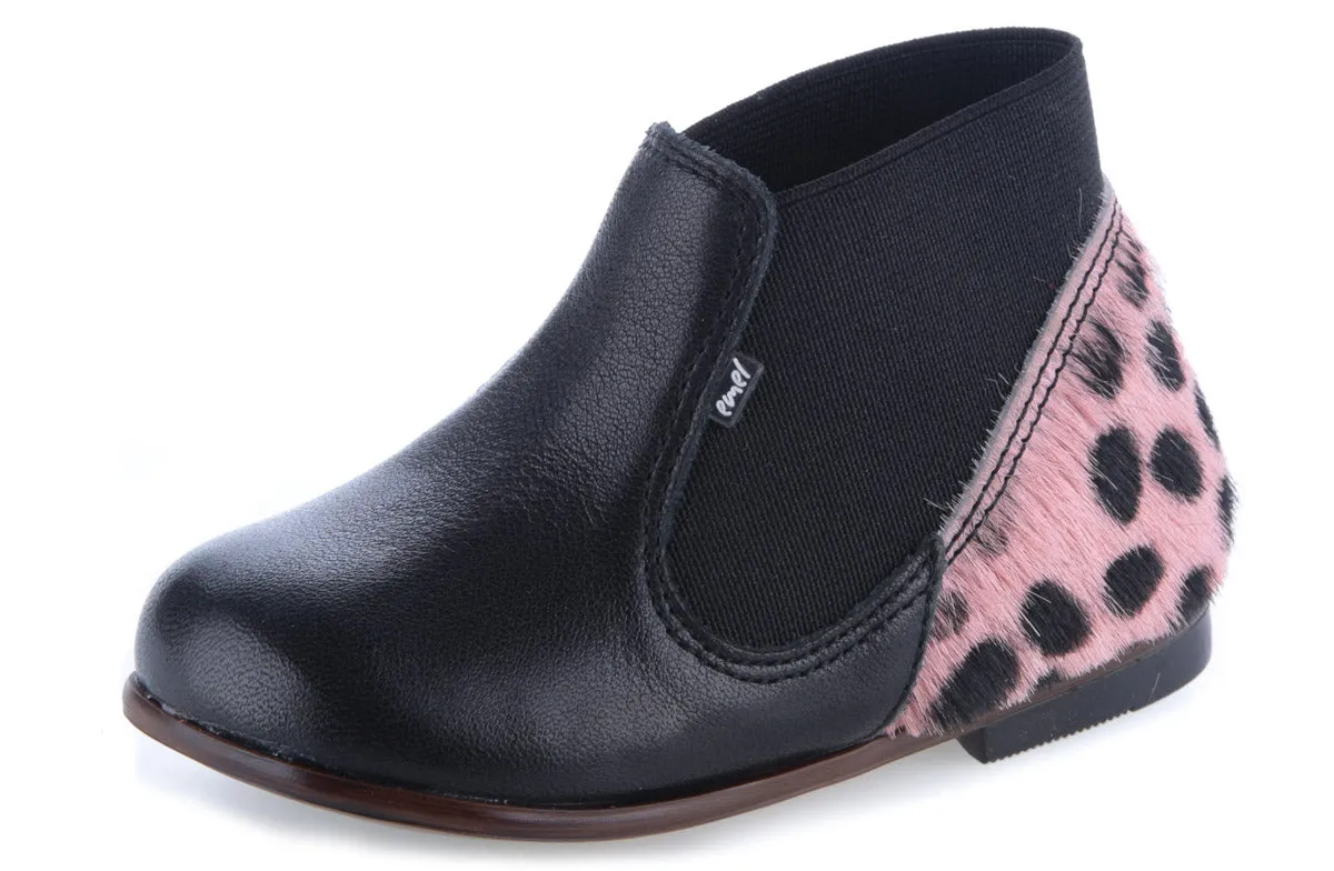 Emel Black & Pink Chelsea Bootie