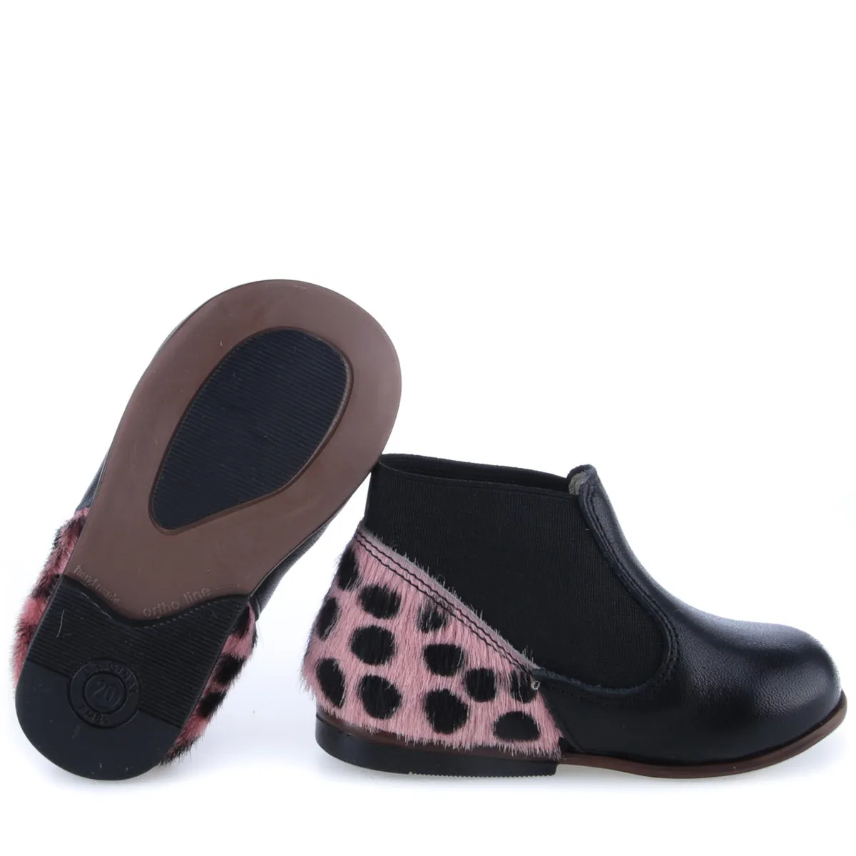 Emel Black & Pink Chelsea Bootie