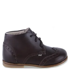 Emel Dark Brown Brouge Lace-Up Bootie