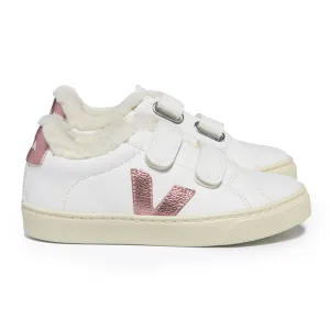 Esplar Winter White Nacre Faux Shearling Sneaker
