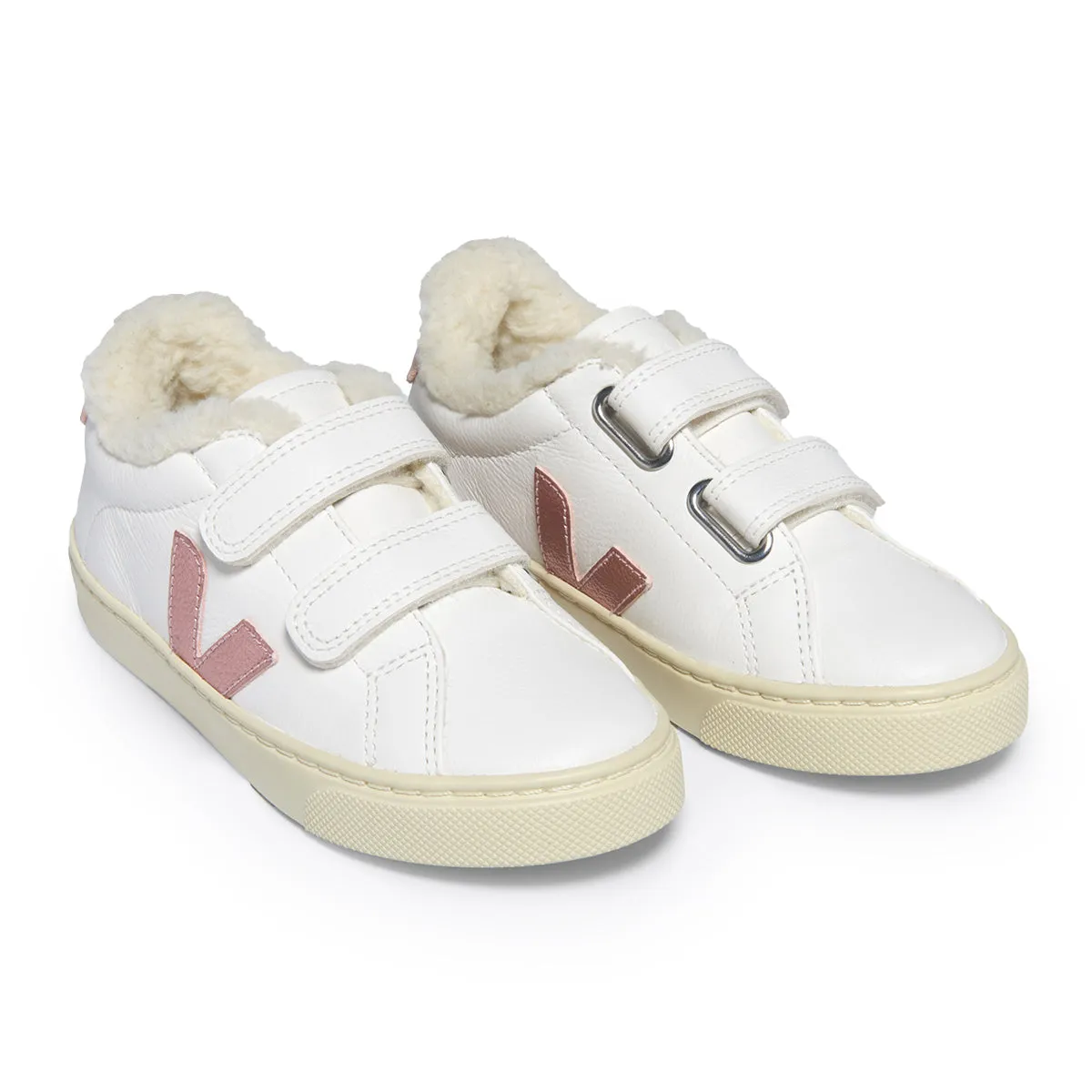 Esplar Winter White Nacre Faux Shearling Sneaker