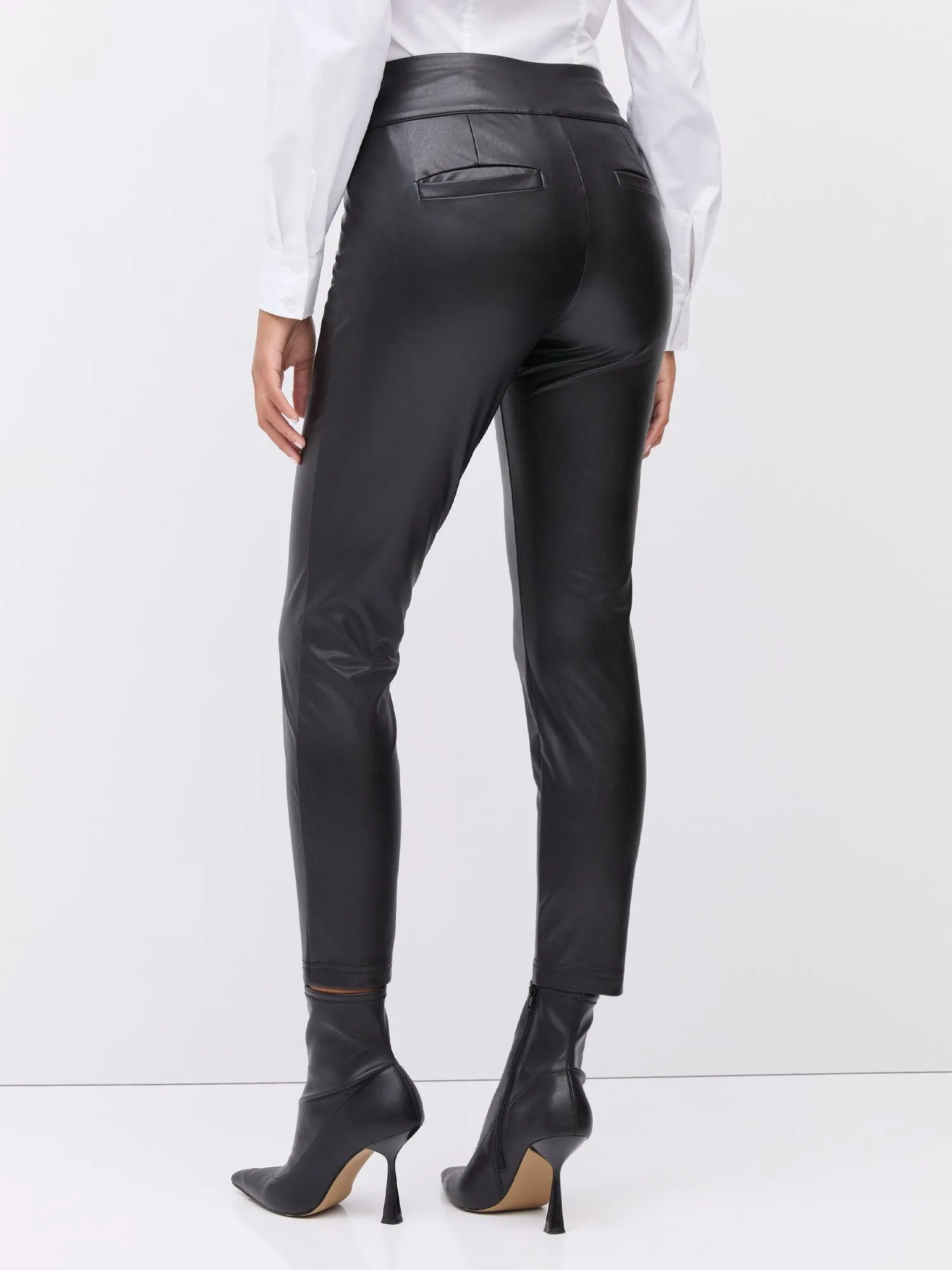 Faux-Leather Zip-Accent Legging