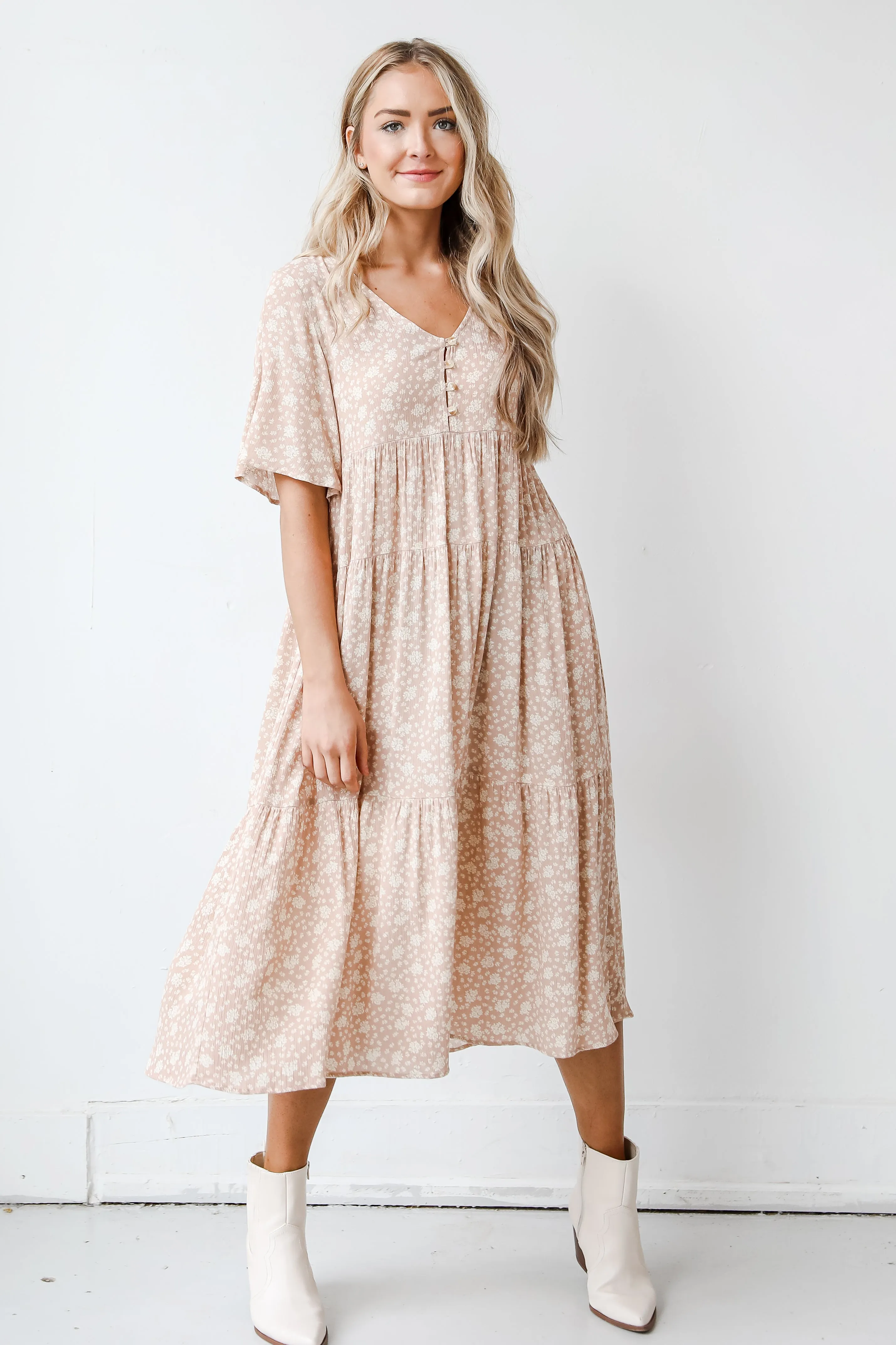FINAL SALE - Certainly Sweet Floral Midi Dress
