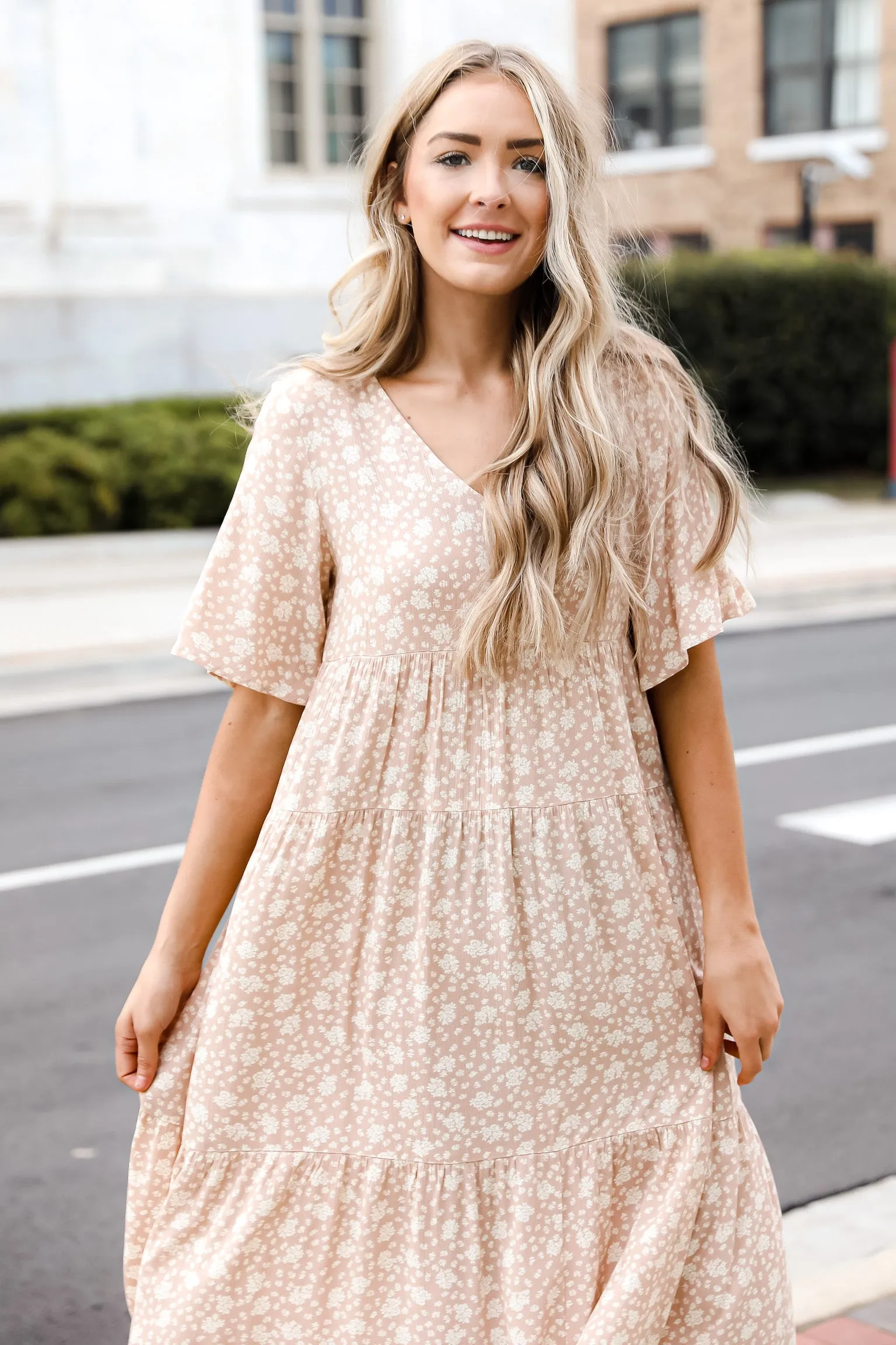 FINAL SALE - Certainly Sweet Floral Midi Dress