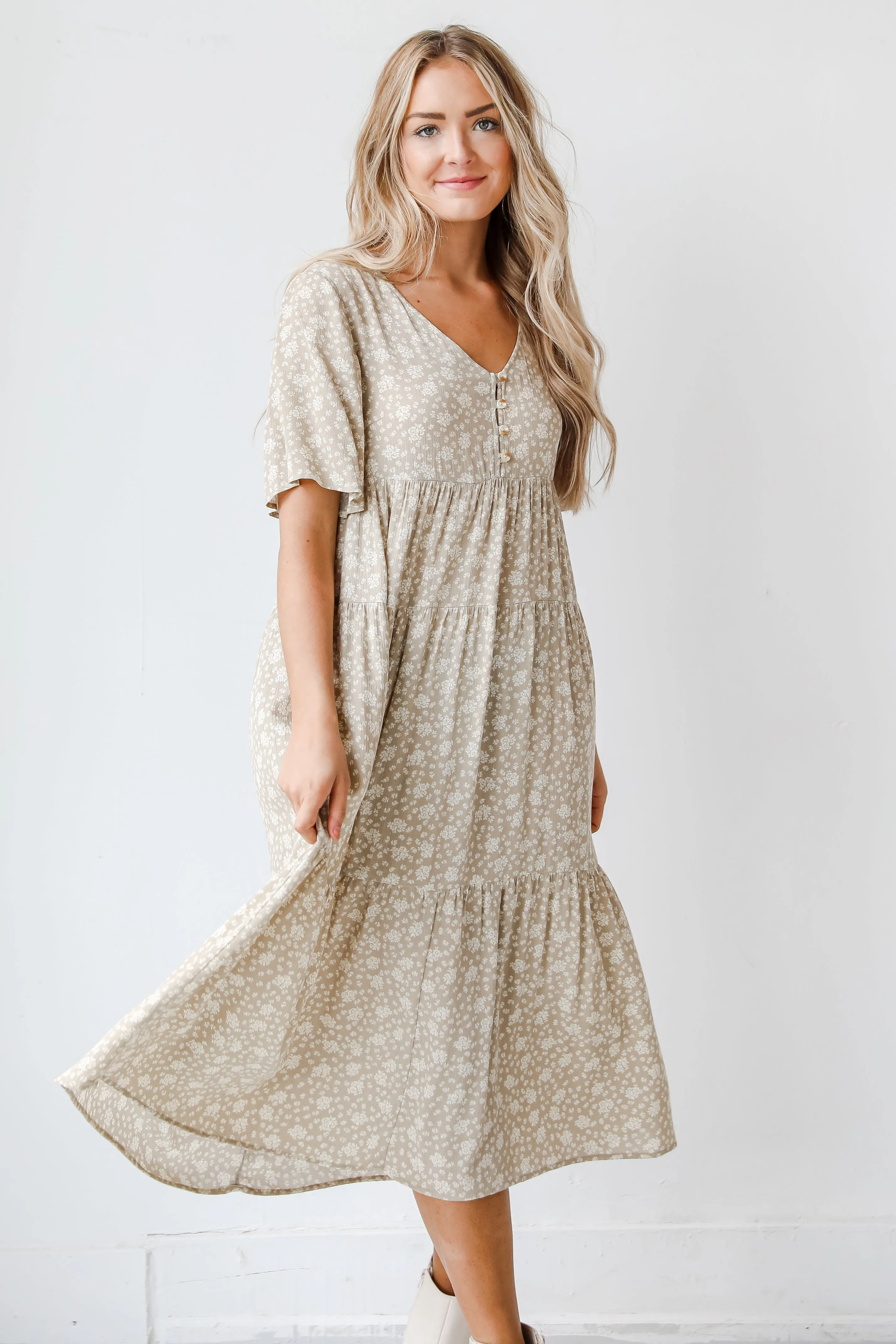 FINAL SALE - Certainly Sweet Floral Midi Dress