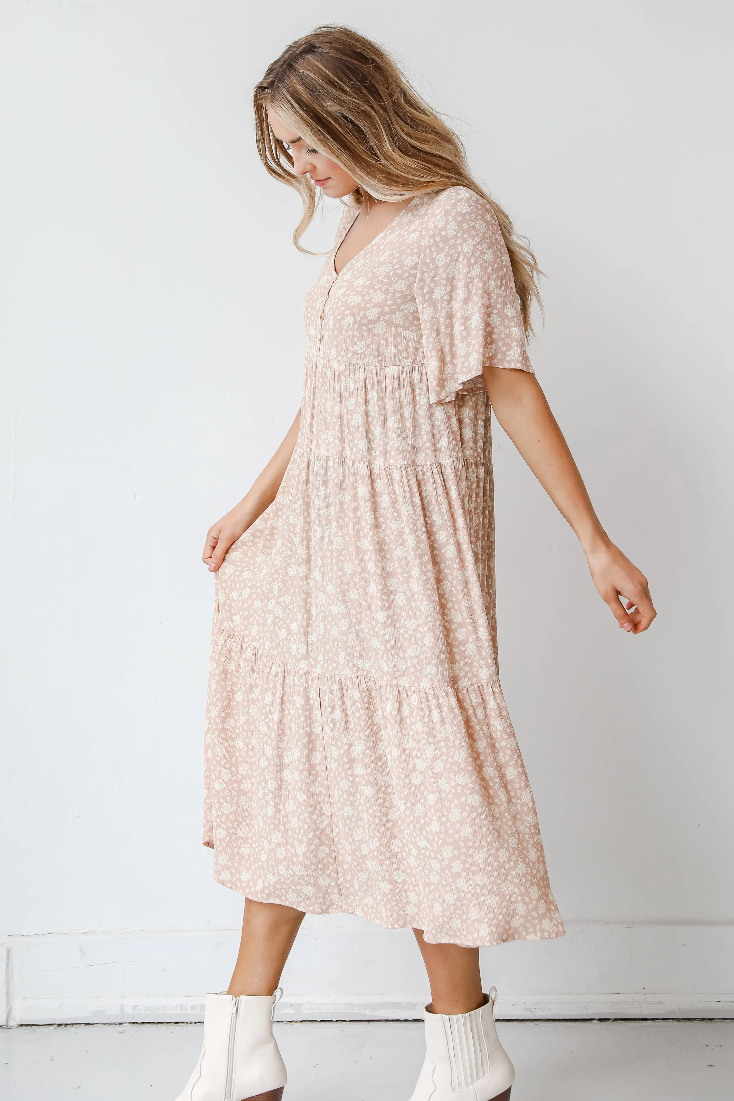 FINAL SALE - Certainly Sweet Floral Midi Dress