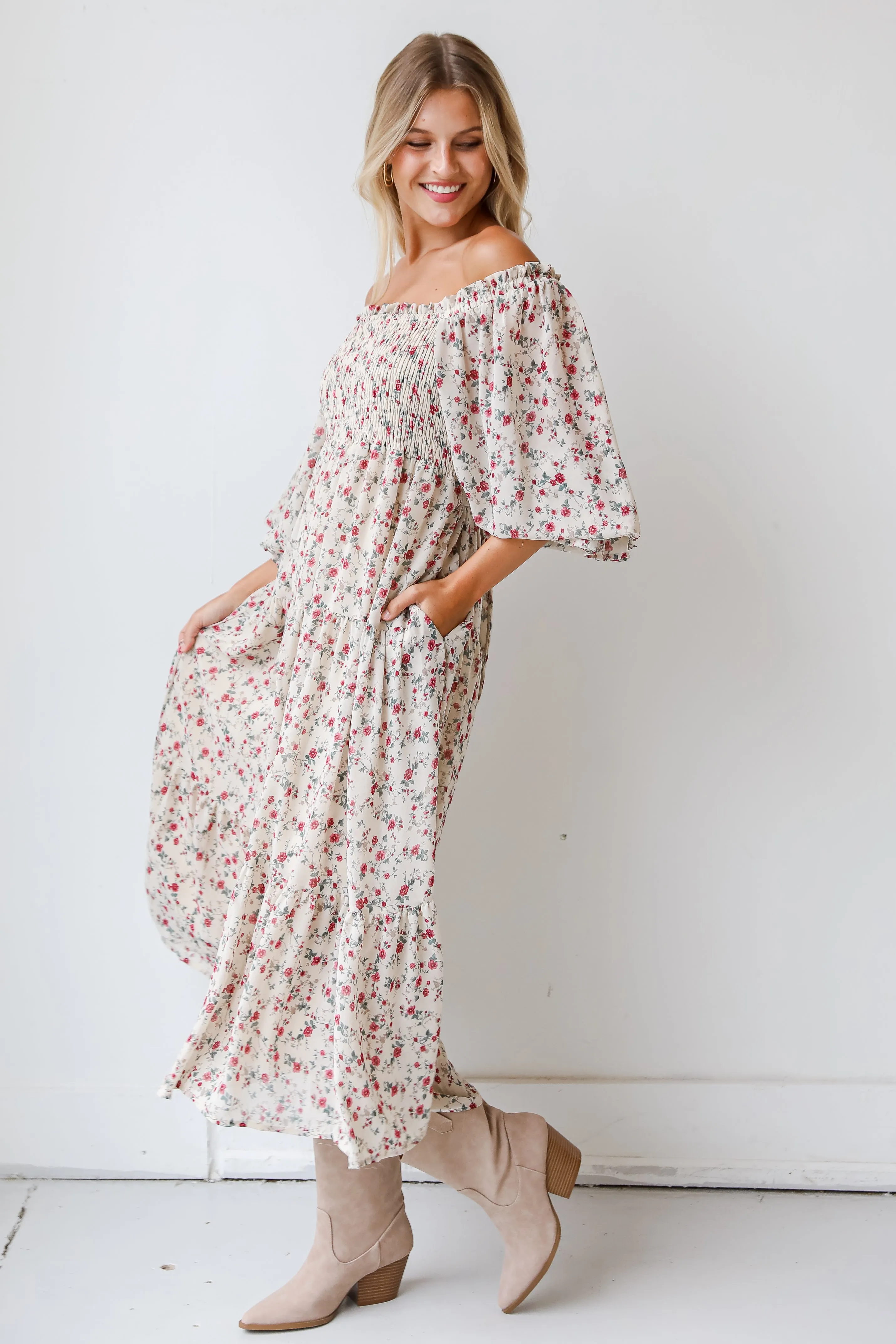 FINAL SALE - In The Meadow Floral Maxi Dress