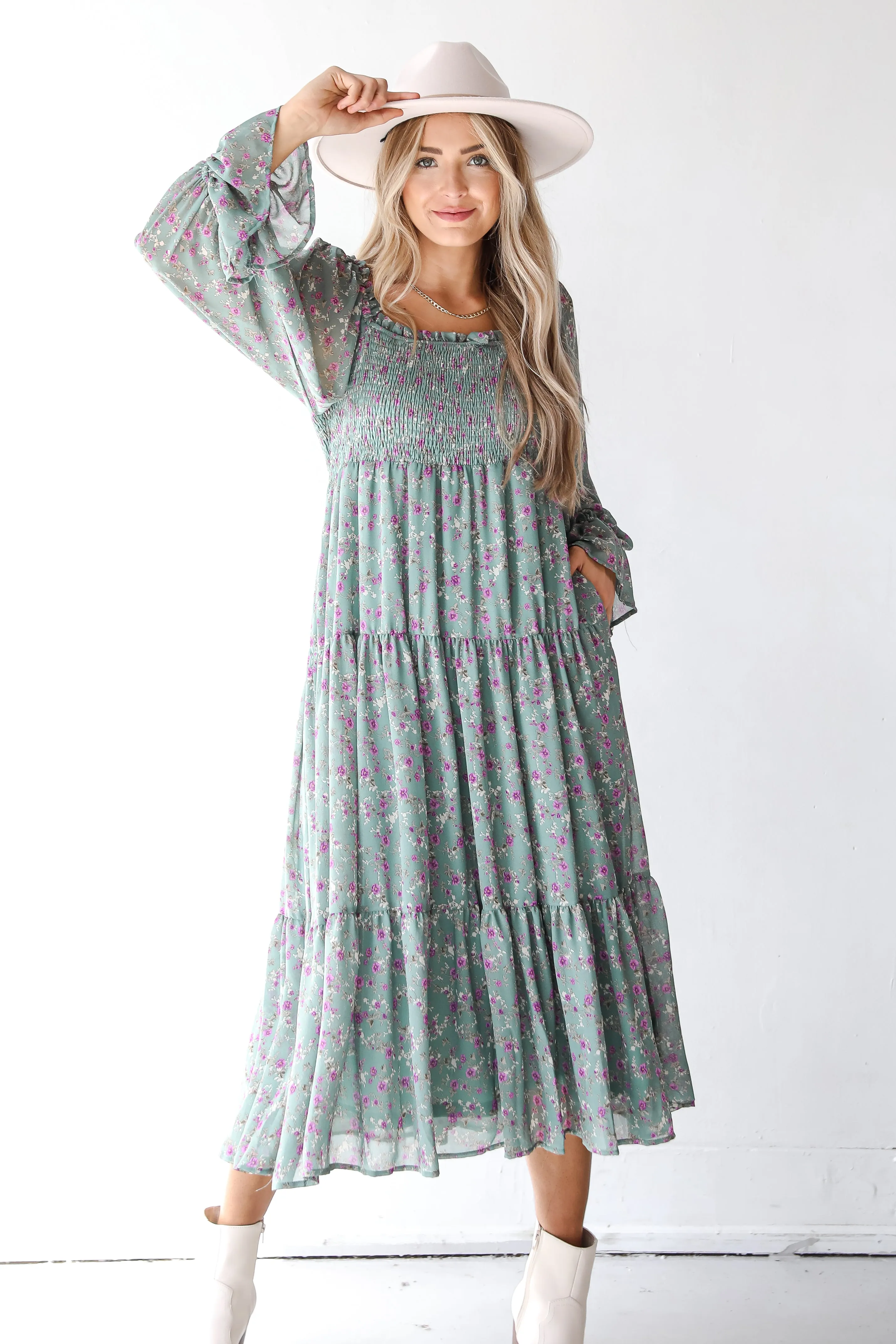 FINAL SALE - In The Meadow Floral Maxi Dress