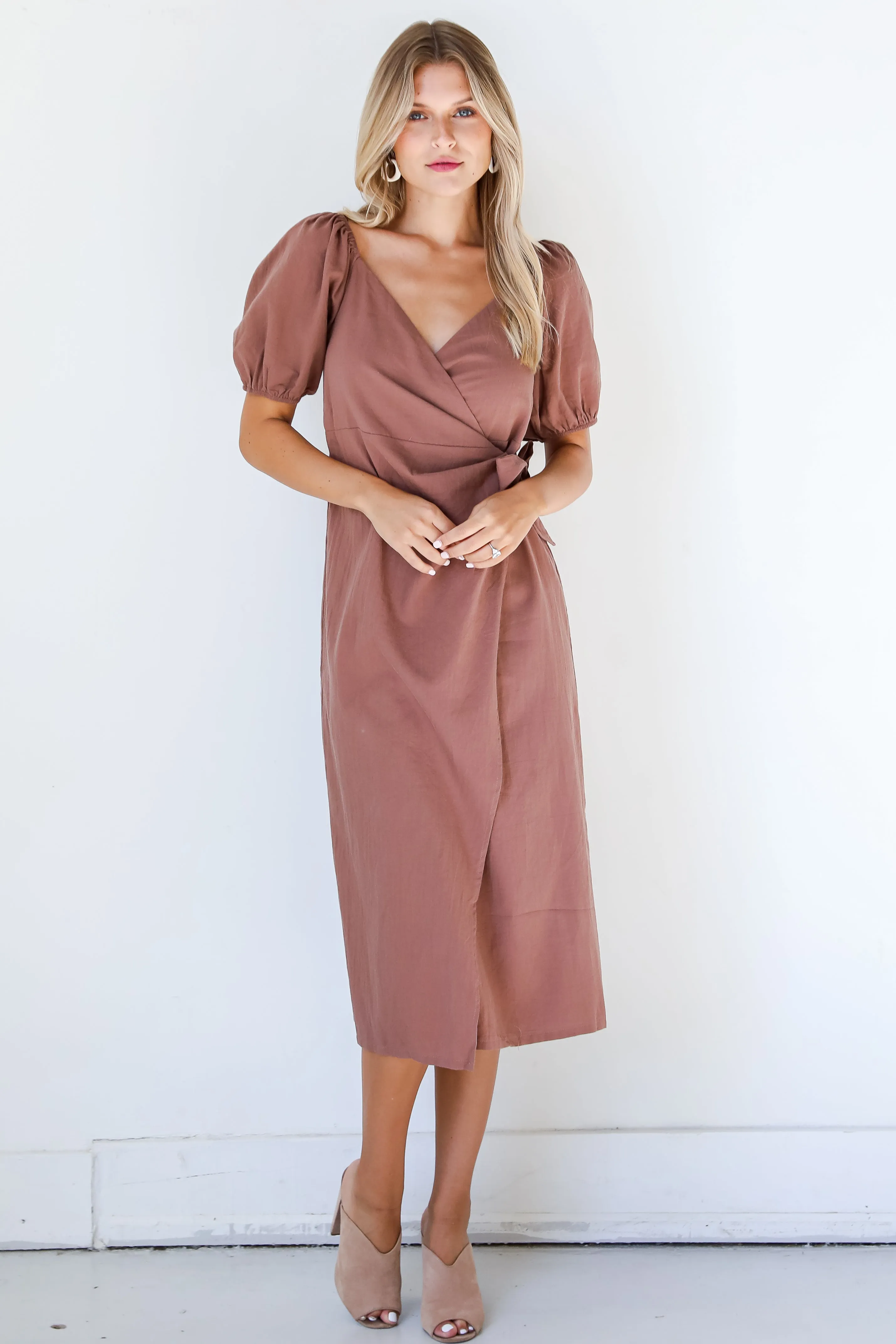 FINAL SALE - My Whole Heart Wrap Midi Dress
