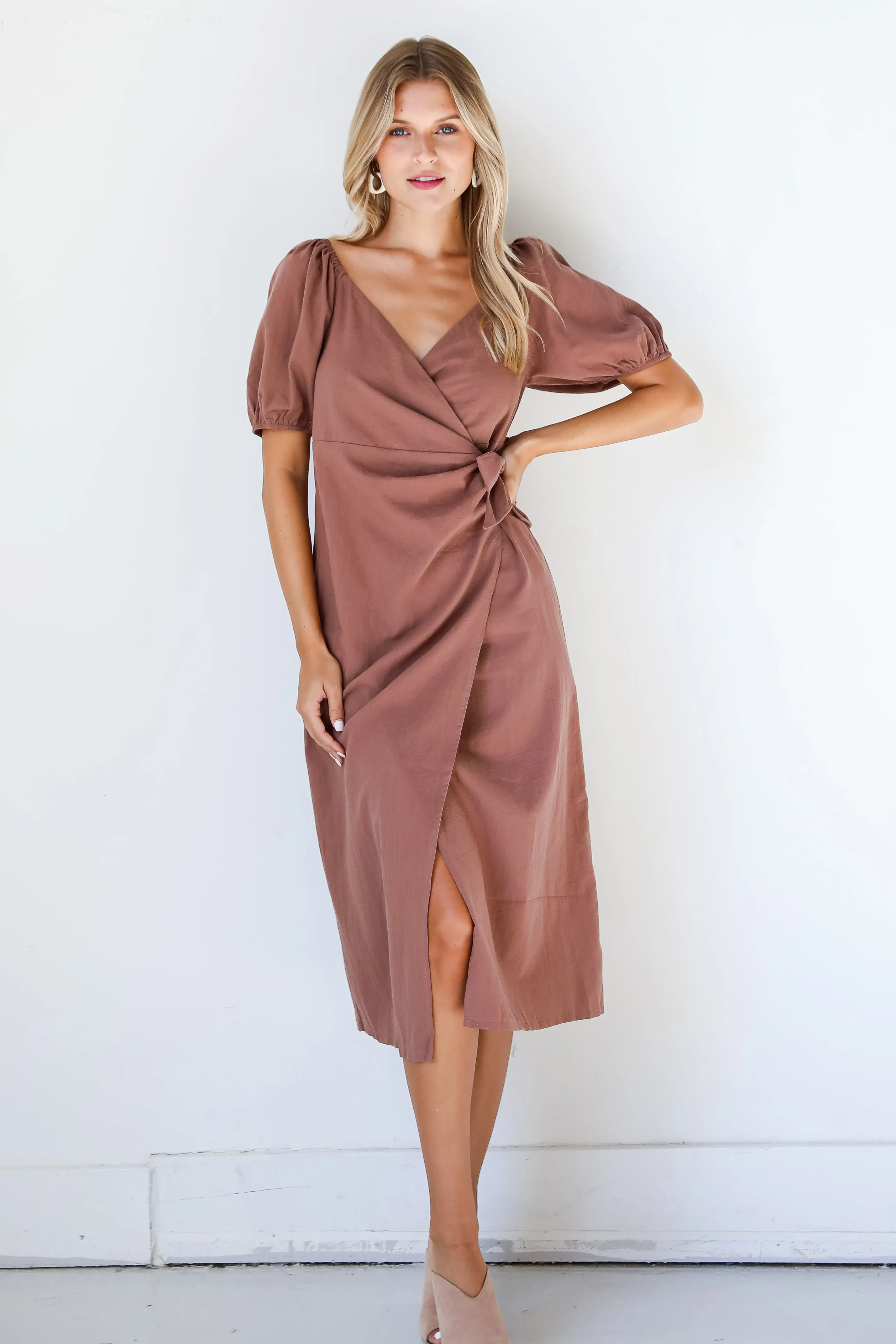 FINAL SALE - My Whole Heart Wrap Midi Dress