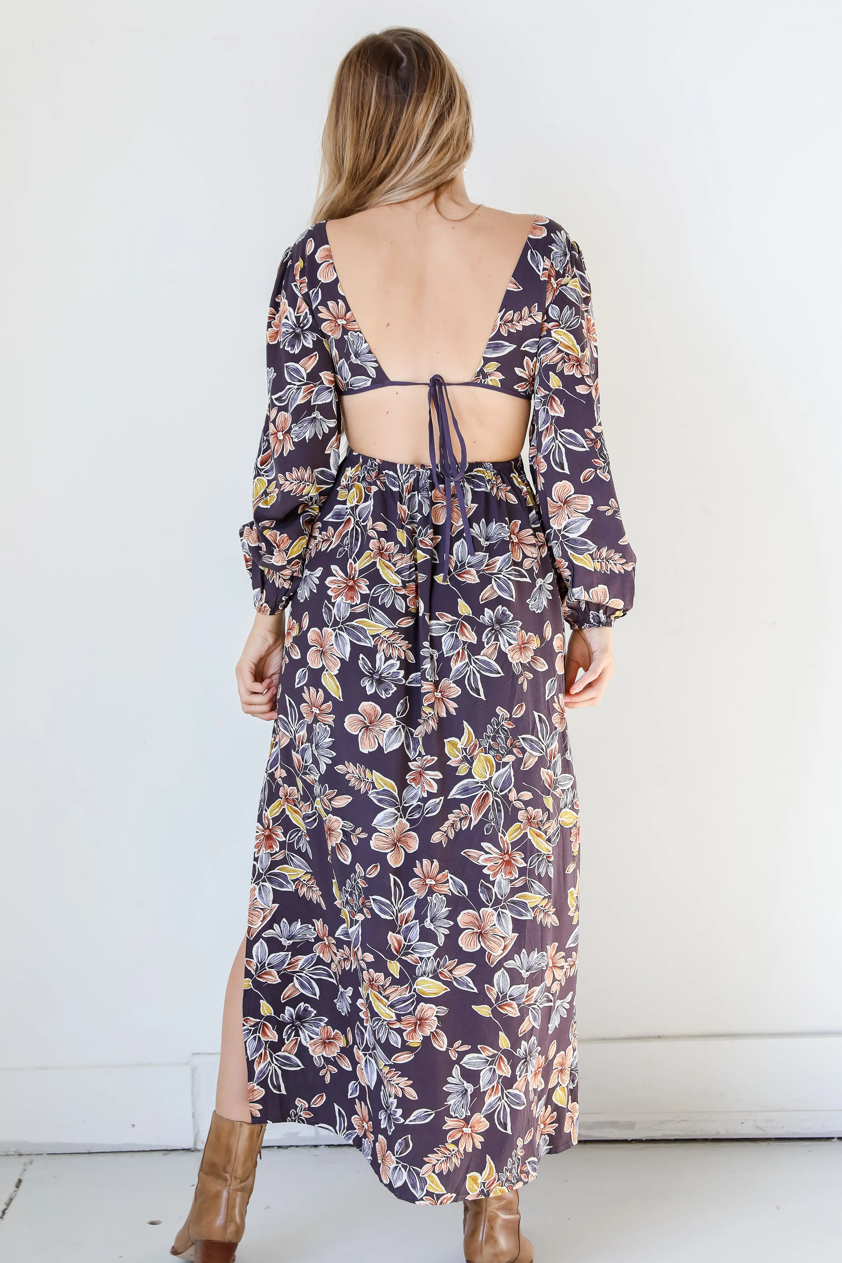 FINAL SALE - Romance In The Making Floral Cutout Maxi Dress