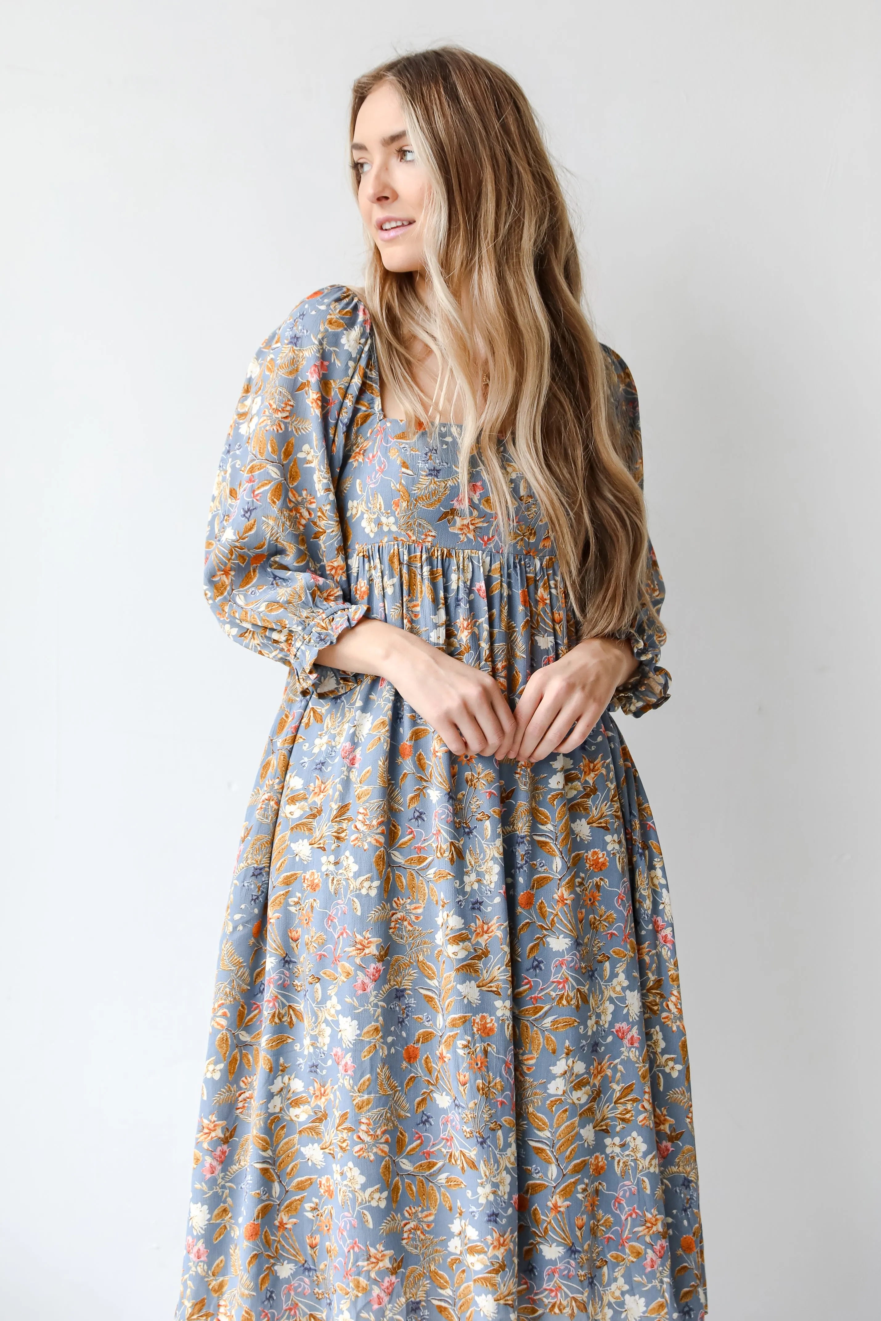 FINAL SALE - Spectacular Feelings Floral Midi Dress