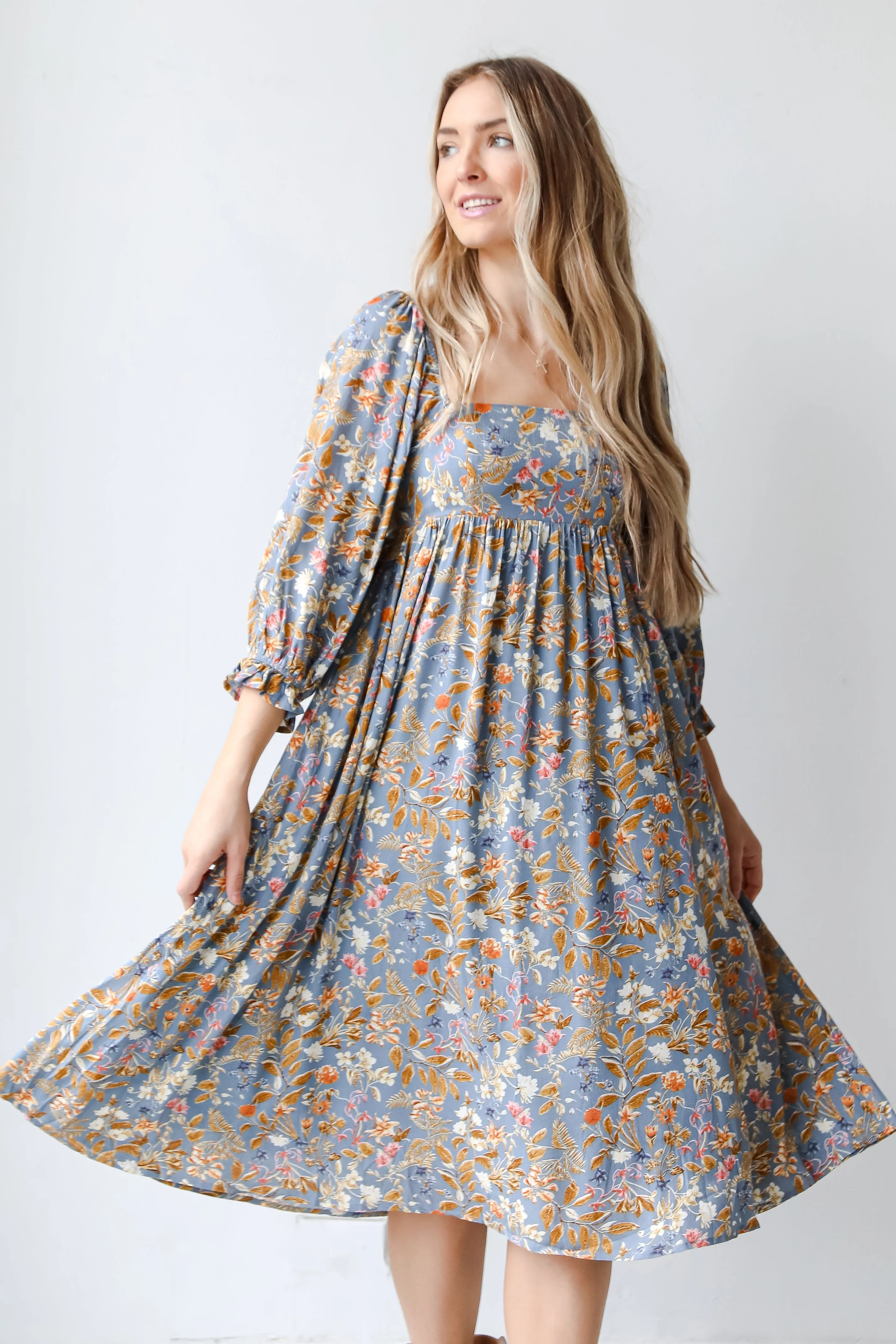 FINAL SALE - Spectacular Feelings Floral Midi Dress