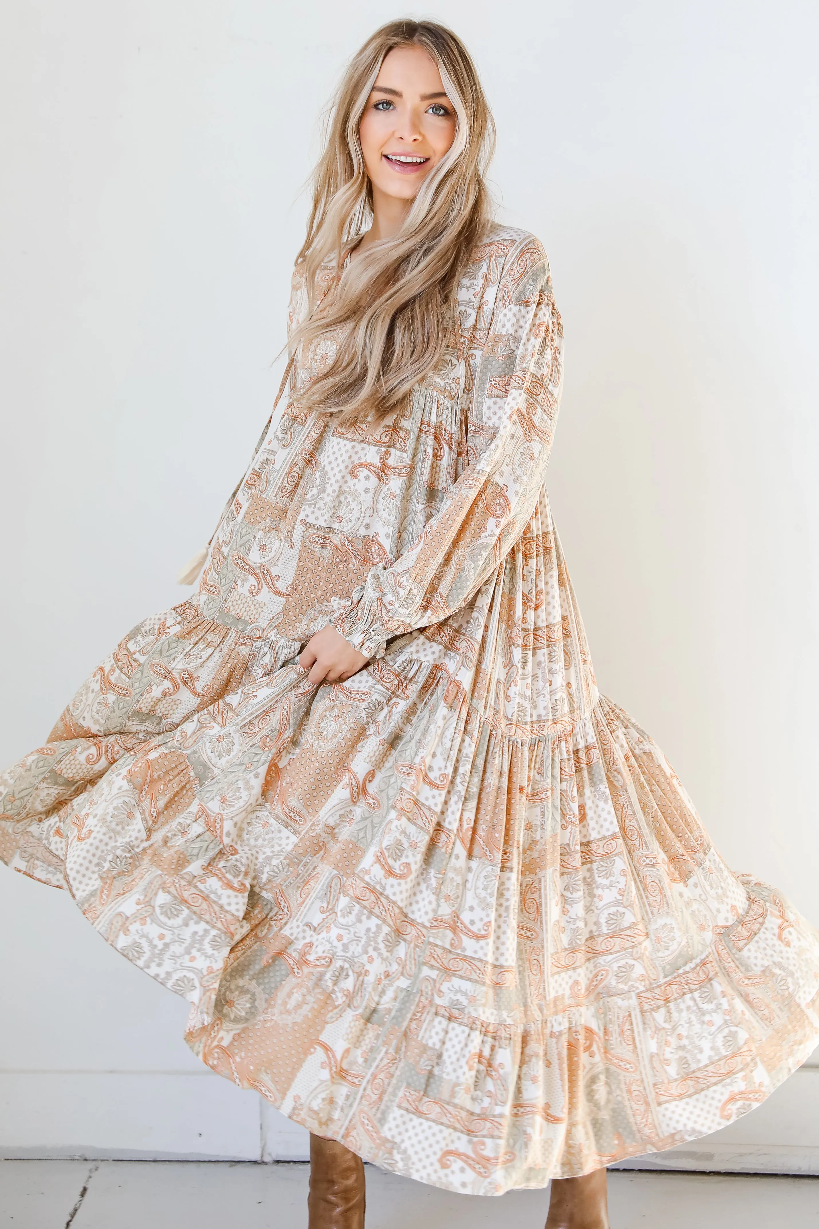 FINAL SALE - Wild Hearted Paisley Maxi Dress