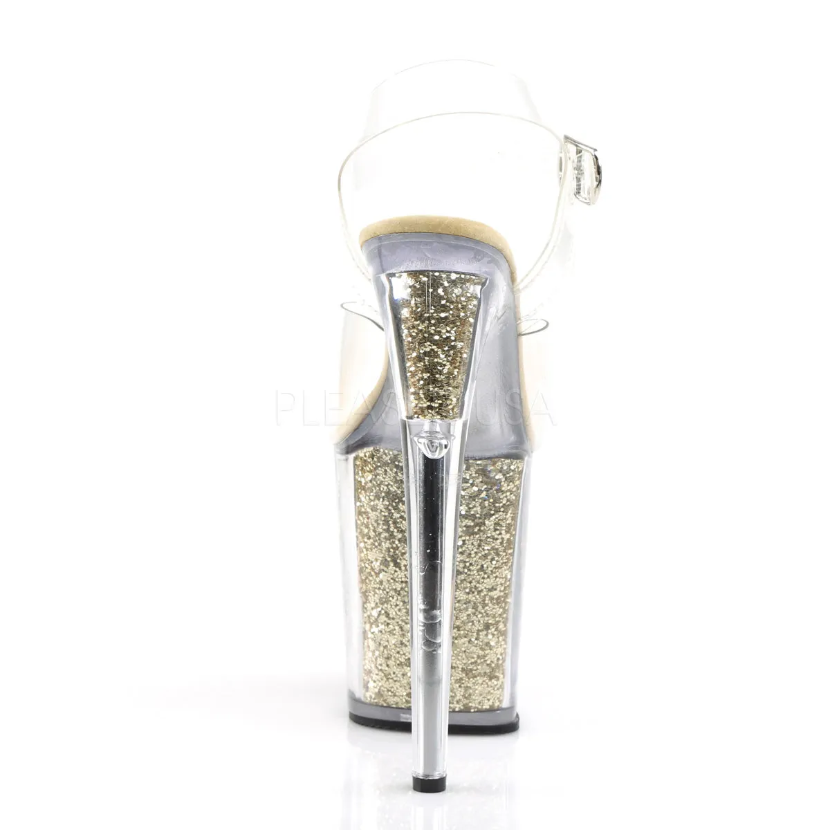 FLAMINGO-808G  Clear/Gold Glitter