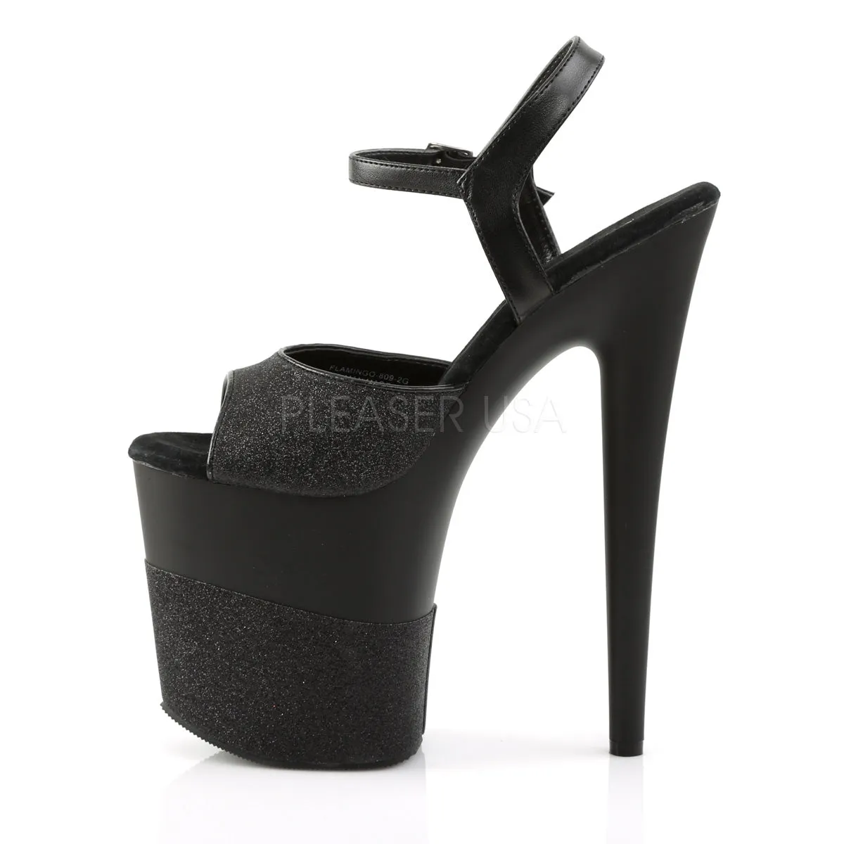 FLAMINGO-809-2G  Black Glitter/Black-Glitter