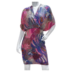 Frances La Vie Mosaic Knit Multicolor Dress