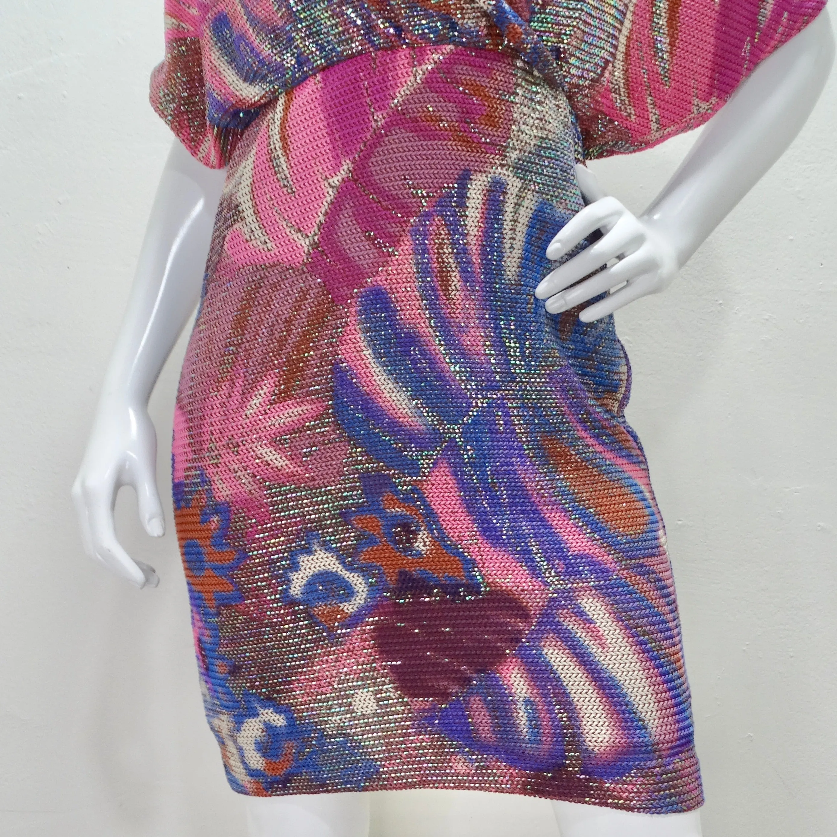 Frances La Vie Mosaic Knit Multicolor Dress