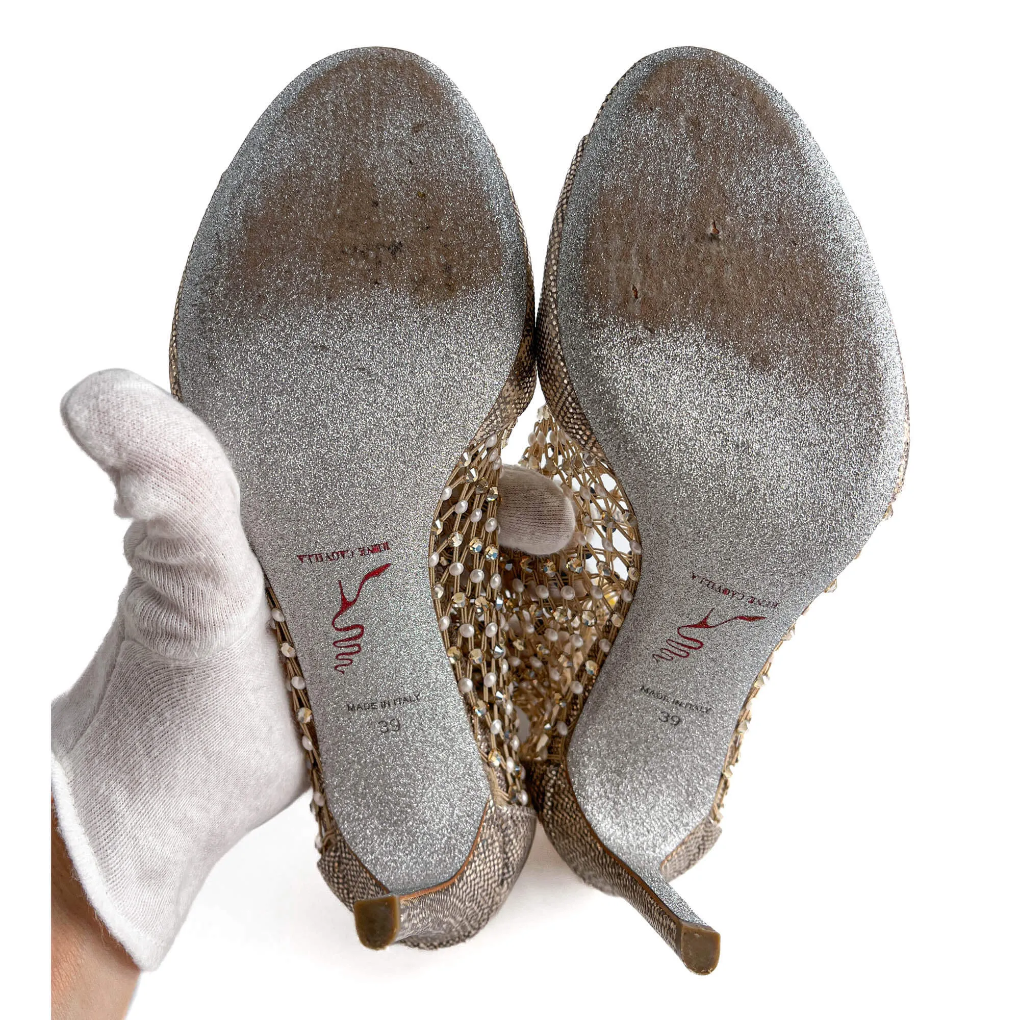 Galaxia 10.5 Leather Sandals 39 Metallic