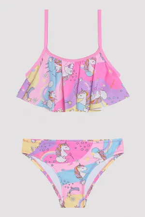 Girls Unicorn Bandeau Bikini Set