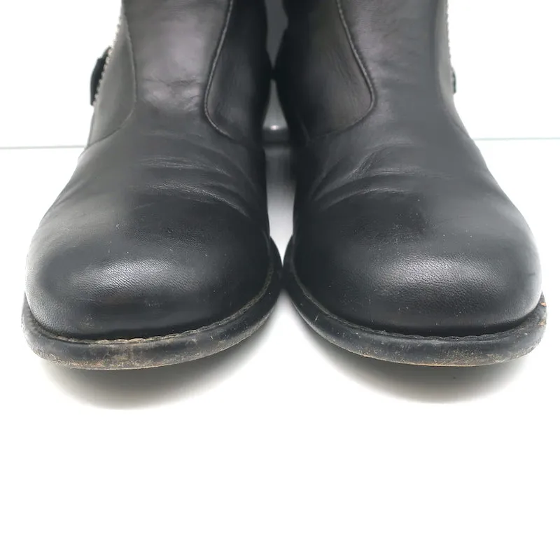 Giuseppe Zanotti Zipper Moto Boots Black Leather Size 39 Flat Ankle Boots