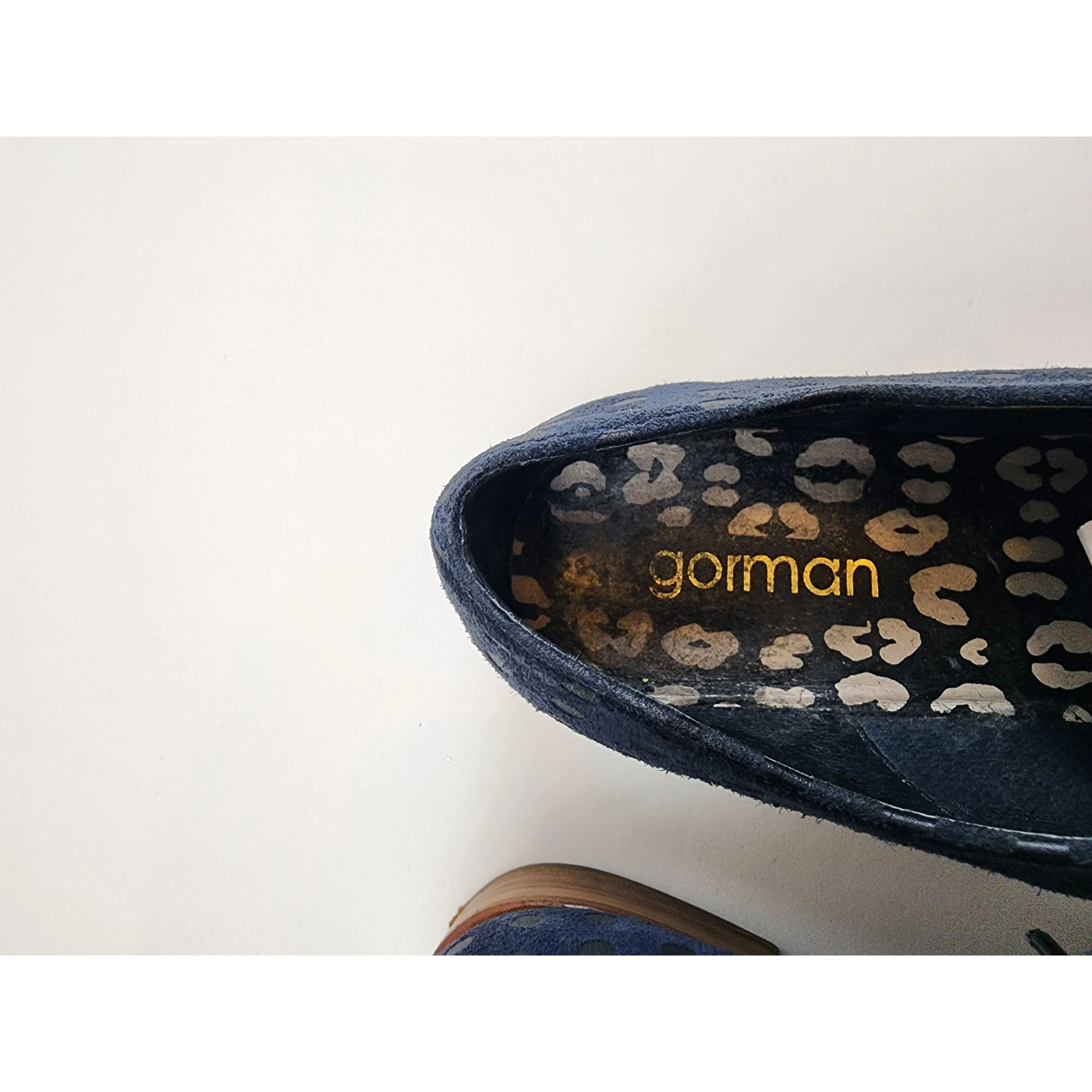 Gorman black suede leather lace up shoes with black polka dots size 37