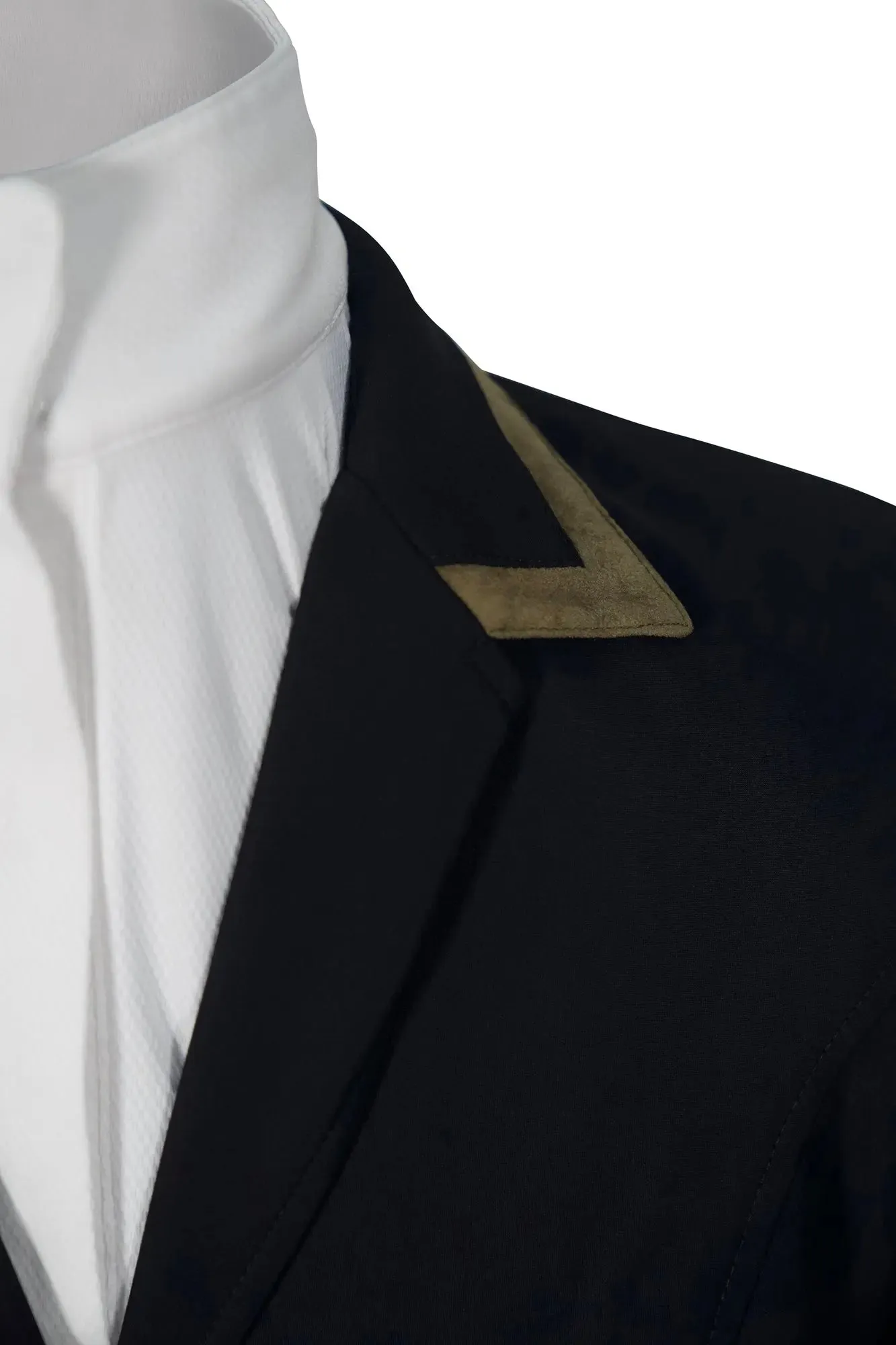 Grand Prix Saltare Premio 4 Button Riding Show Coat, Black with Moss Green