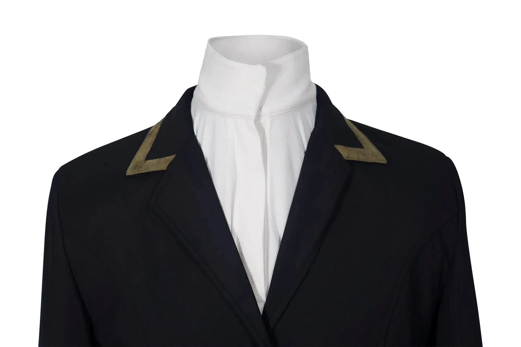 Grand Prix Saltare Premio 4 Button Riding Show Coat, Black with Moss Green