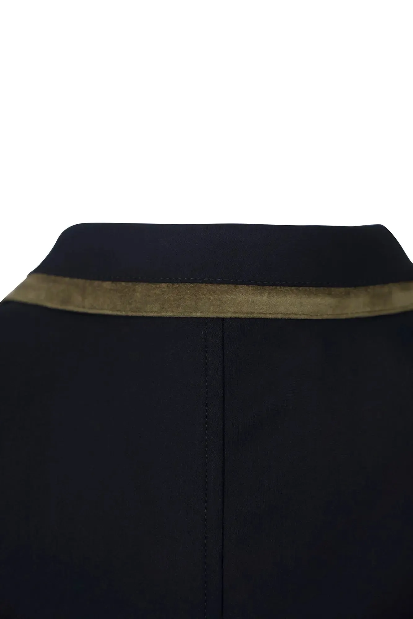 Grand Prix Saltare Premio 4 Button Riding Show Coat, Black with Moss Green