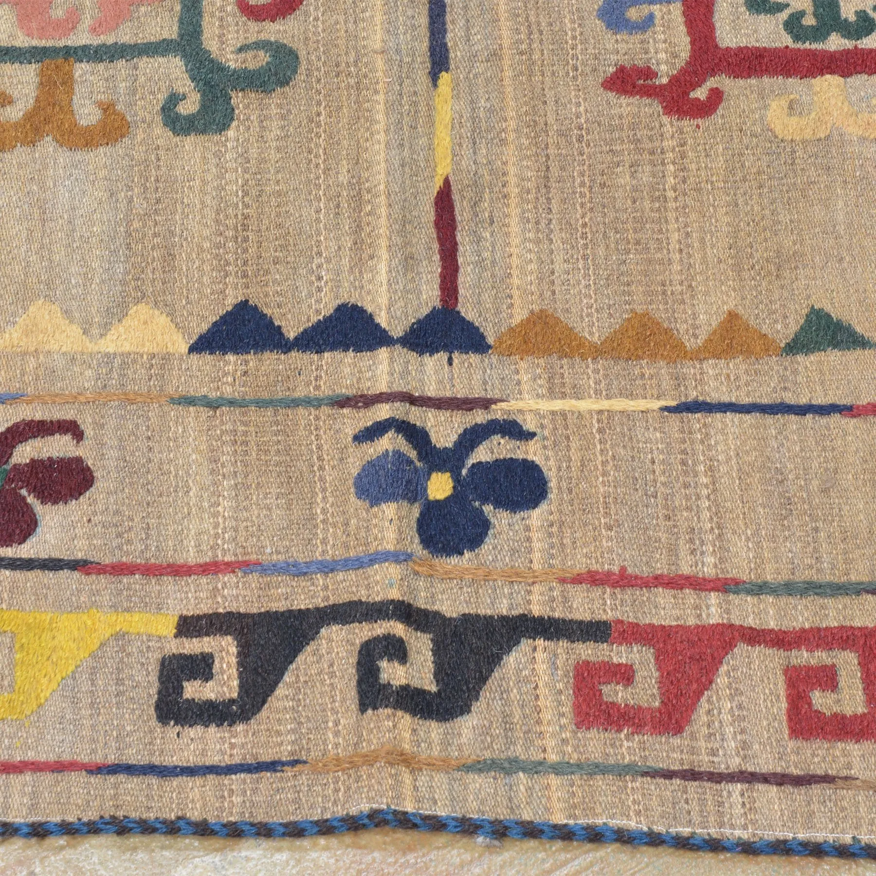 Hand-Woven Afghan Suzani Wall Hanging Tribal Wool (Size 4.10 X 6.6) Brrsf-1398