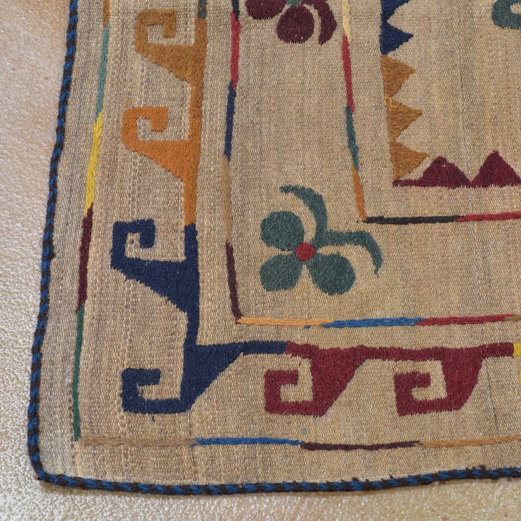 Hand-Woven Afghan Suzani Wall Hanging Tribal Wool (Size 4.10 X 6.6) Brrsf-1398