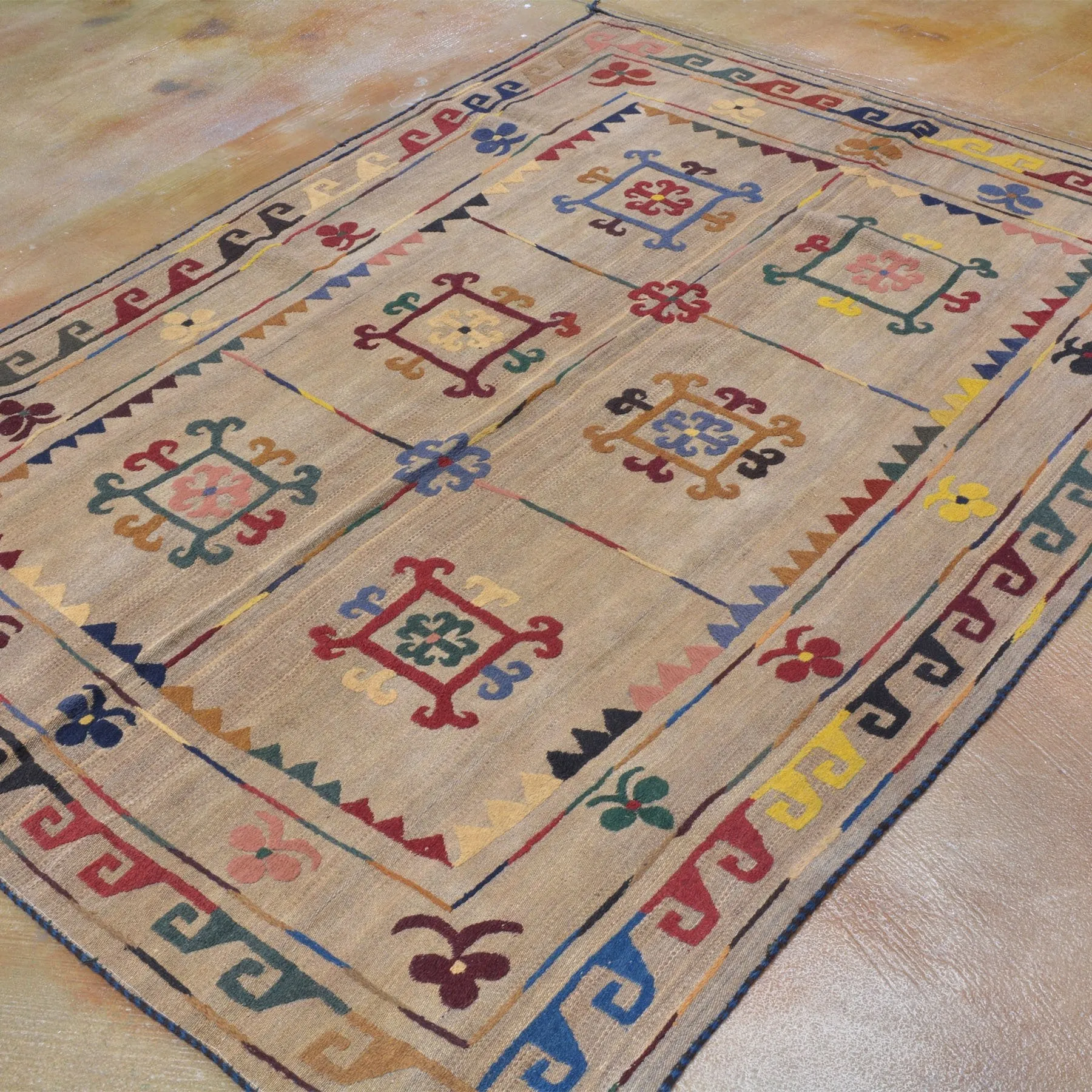 Hand-Woven Afghan Suzani Wall Hanging Tribal Wool (Size 4.10 X 6.6) Brrsf-1398