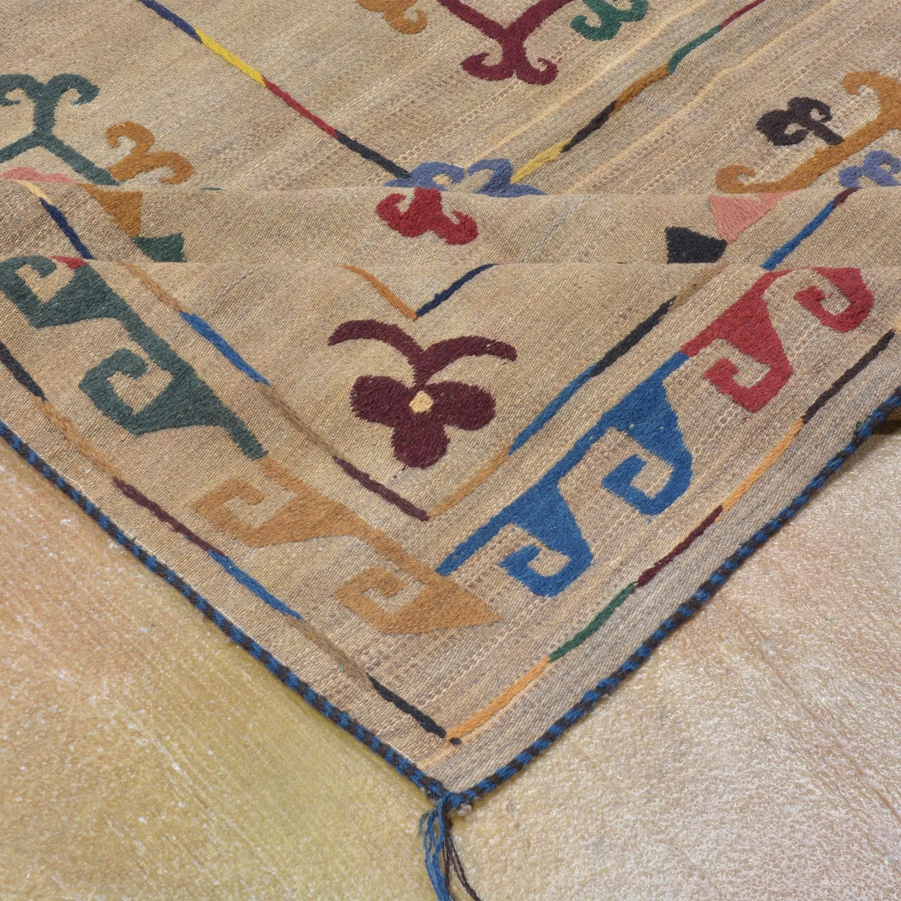 Hand-Woven Afghan Suzani Wall Hanging Tribal Wool (Size 4.10 X 6.6) Brrsf-1398
