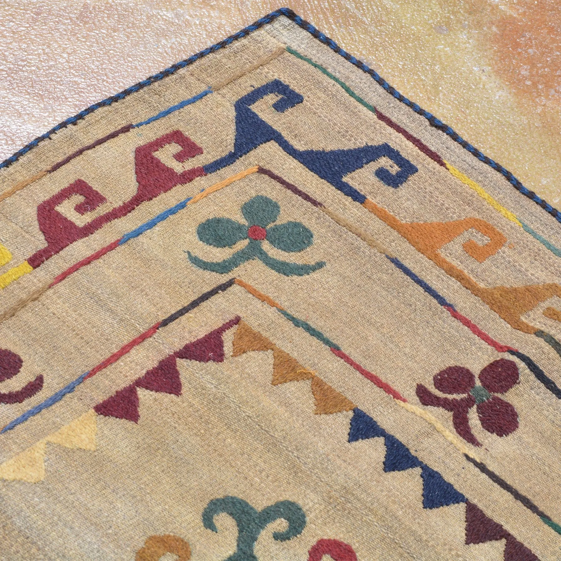 Hand-Woven Afghan Suzani Wall Hanging Tribal Wool (Size 4.10 X 6.6) Brrsf-1398