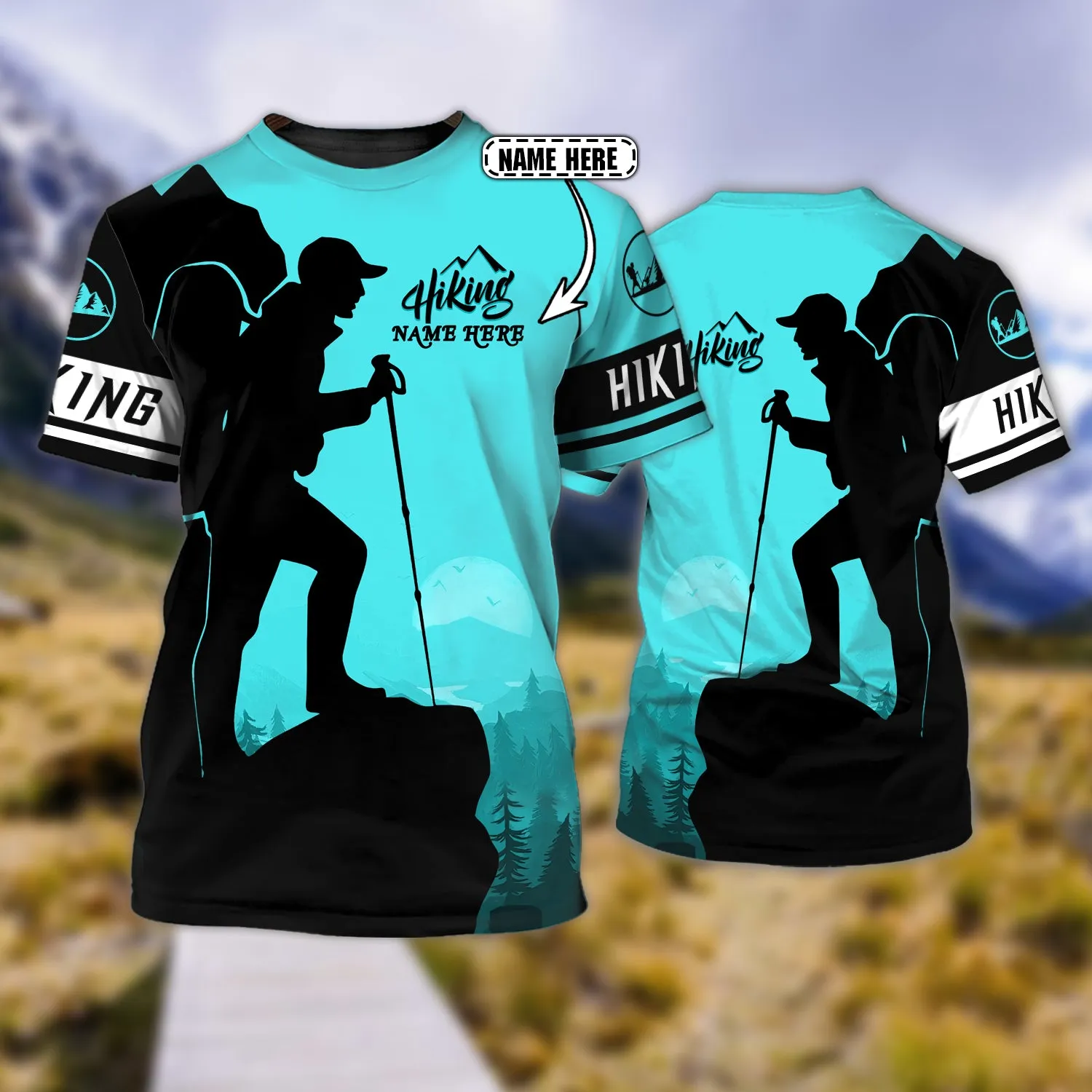 Hiking - Personalized Name 3D Tshirt - Boom