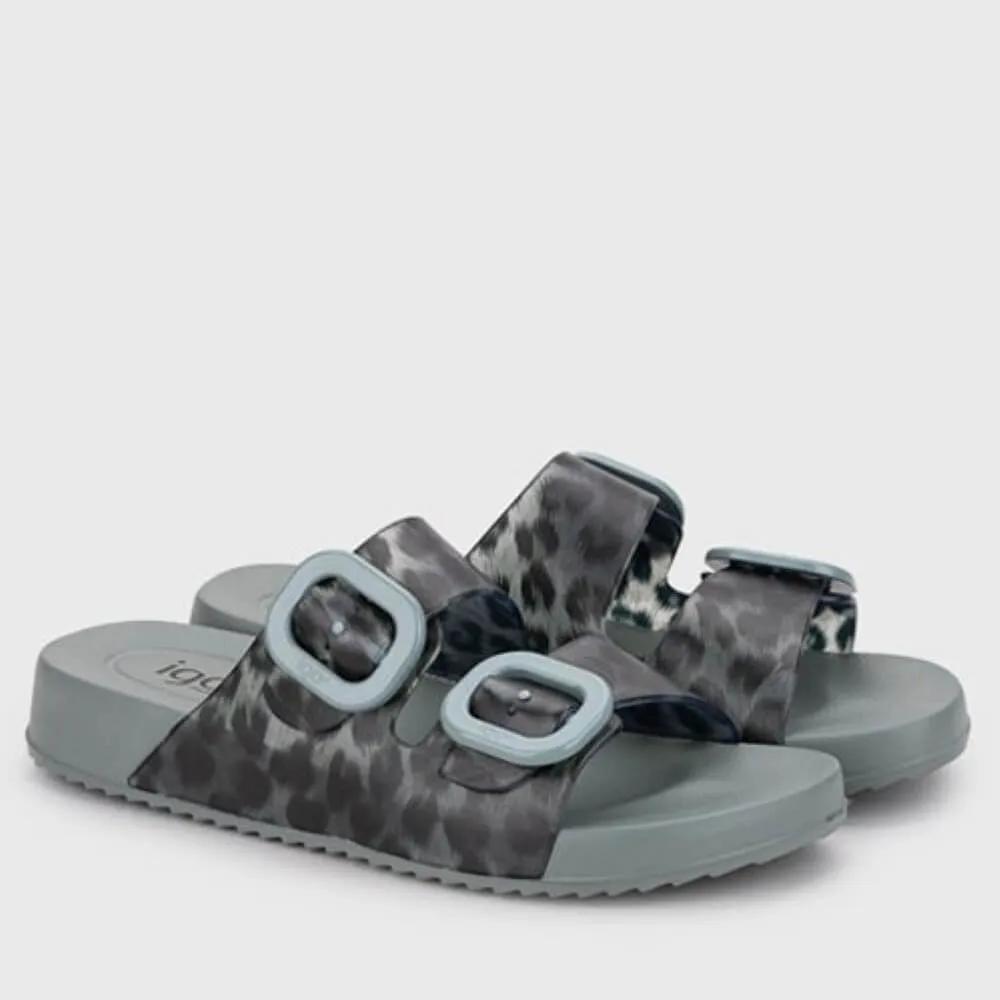 Igor Habana Sliders Green Leopard Print S10336