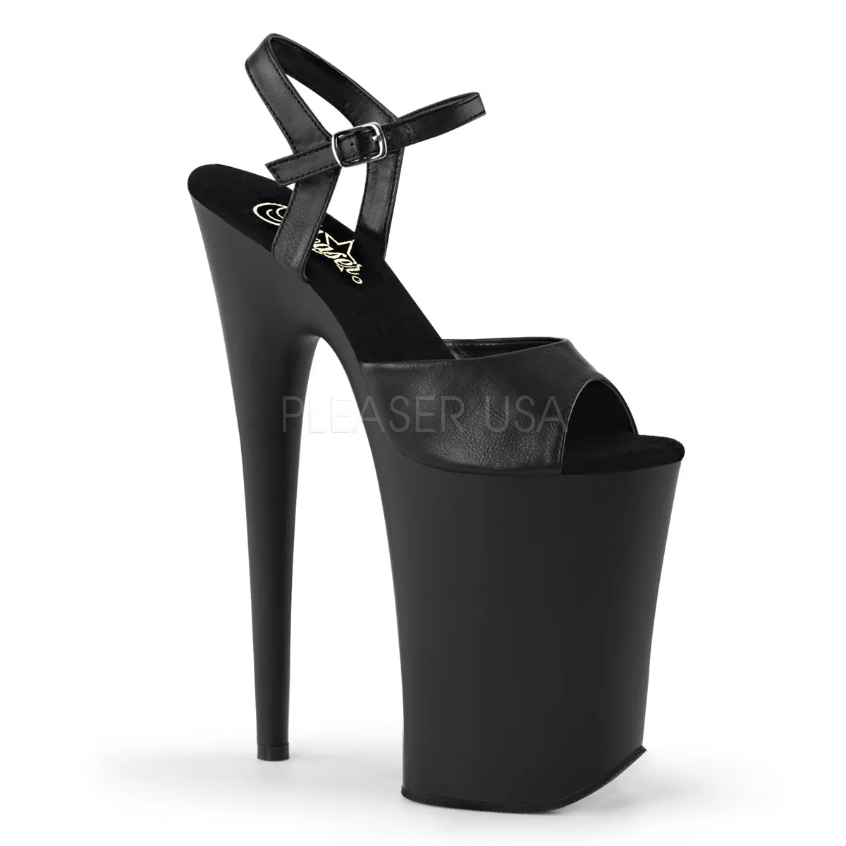INFINITY-909  Black Faux Leather/Black Matte