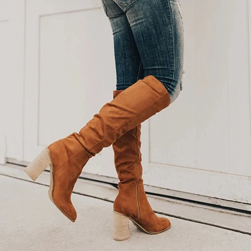 Jamie - Freizeit-Kniehohe Stiefel mit Reißverschluss