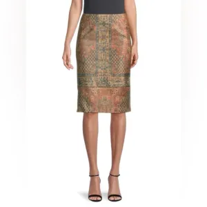Kobi Halperin Faux Suede Print Pencil Skirt