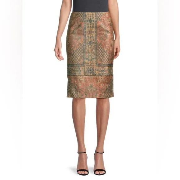 Kobi Halperin Faux Suede Print Pencil Skirt