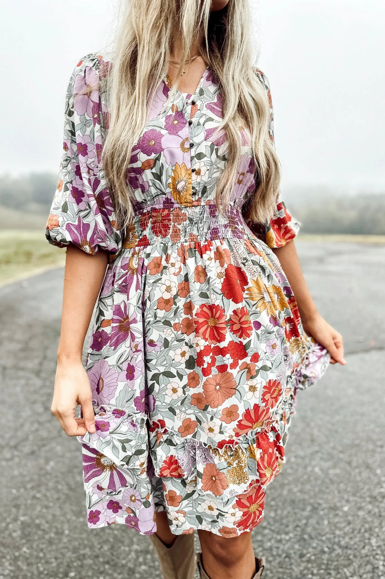 Lady In Love Floral Midi Dress