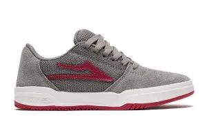 LAKAI Kid's Brighton Grey/Red Suede