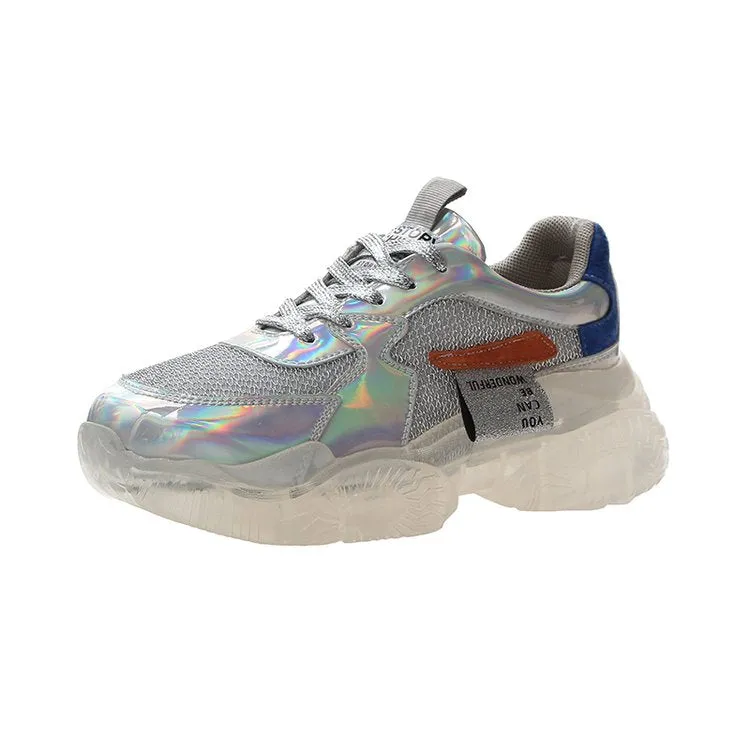 Laser silver shoes KF90696