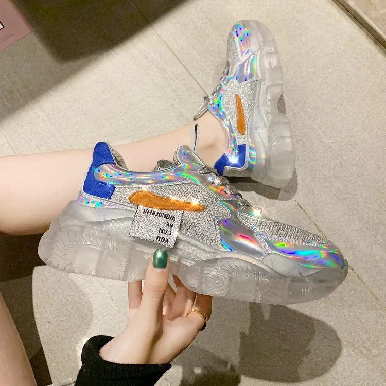 Laser silver shoes KF90696
