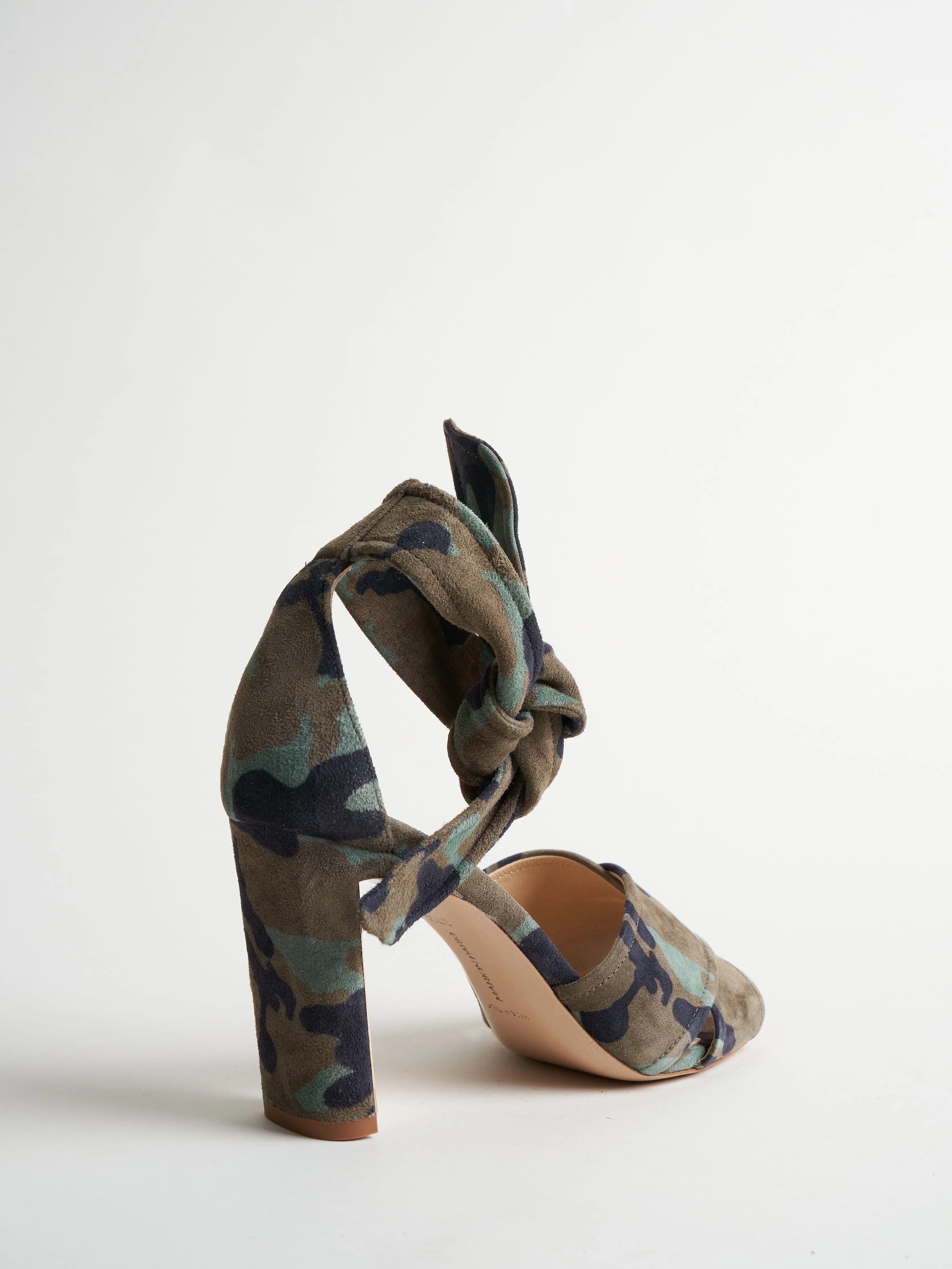 leah suede 85mm heel - camo